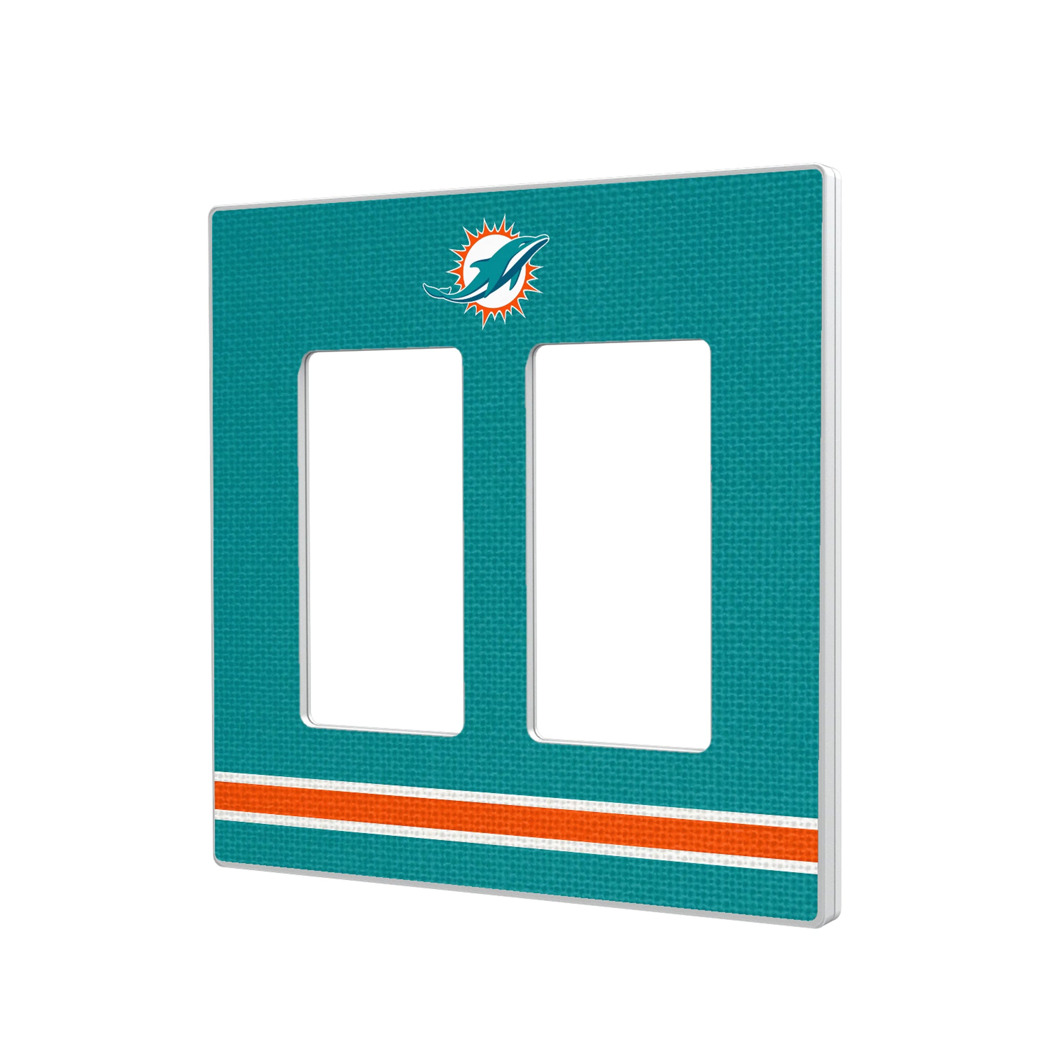 Miami Dolphins Stripe Hidden-Screw Light Switch Plate