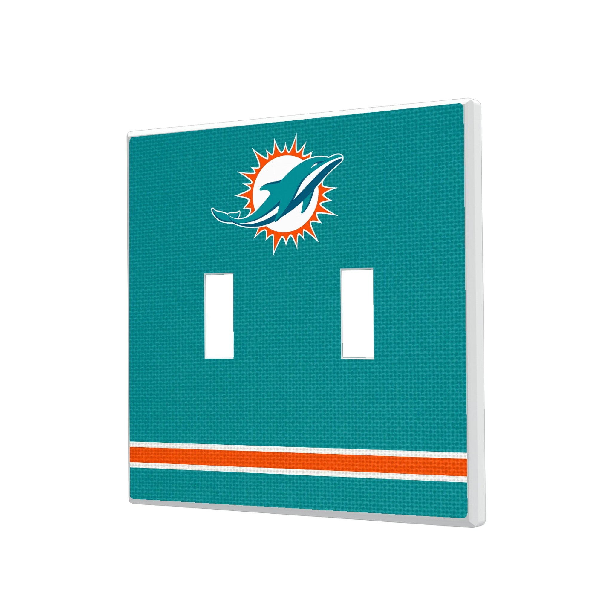 Miami Dolphins Stripe Hidden-Screw Light Switch Plate