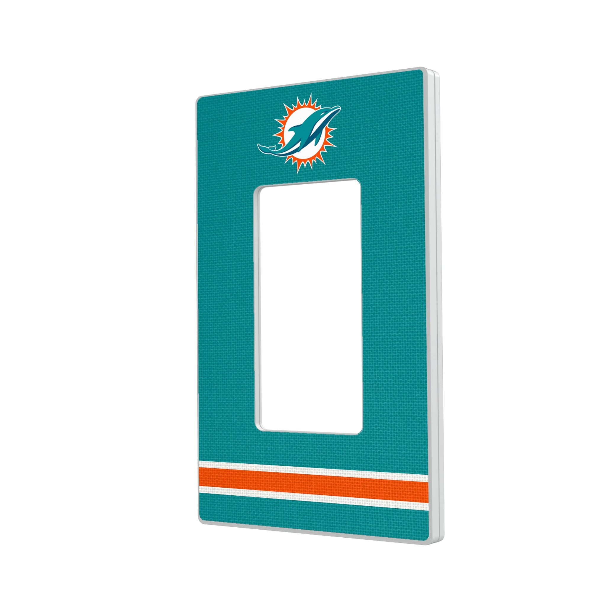 Miami Dolphins Stripe Hidden-Screw Light Switch Plate