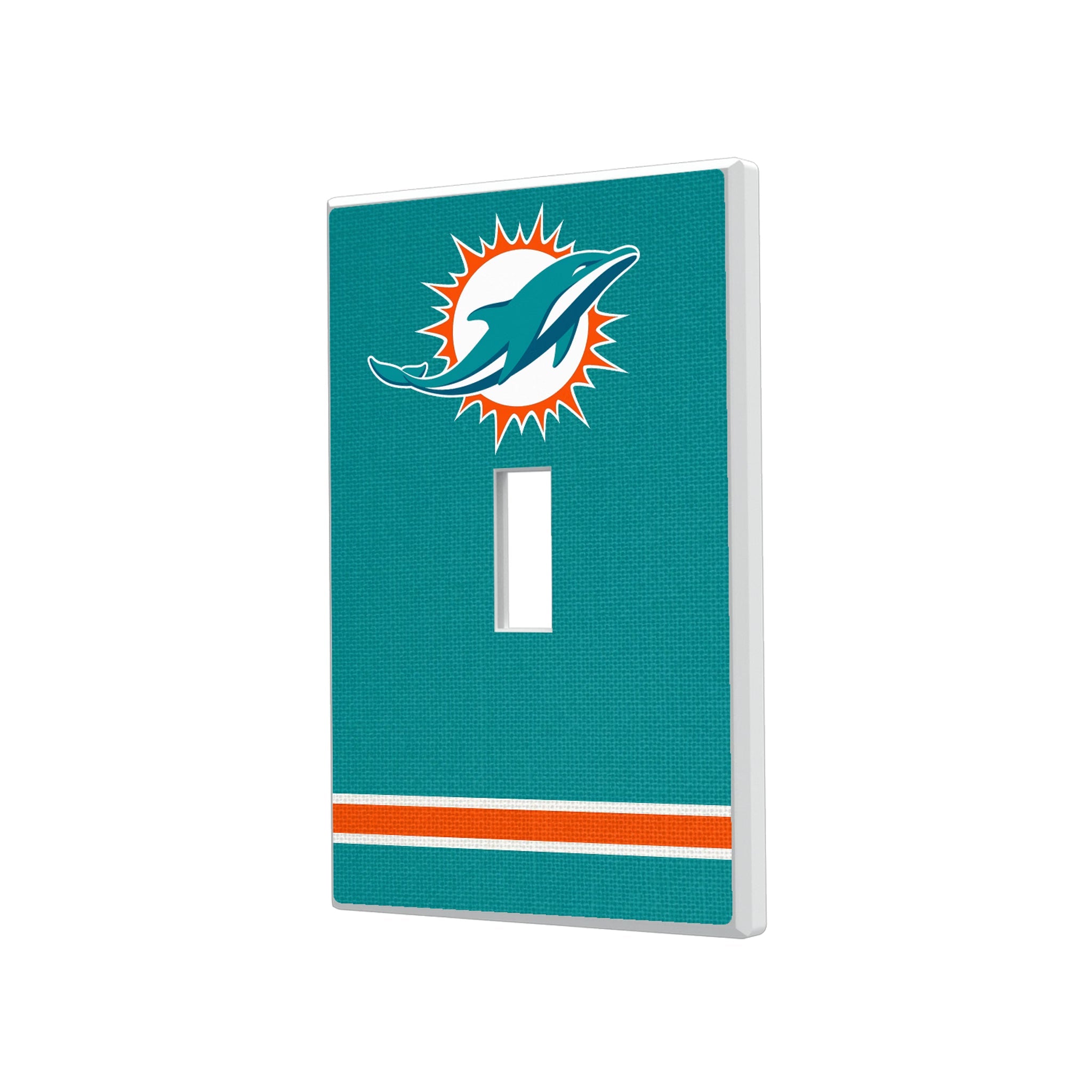 Miami Dolphins Stripe Hidden-Screw Light Switch Plate
