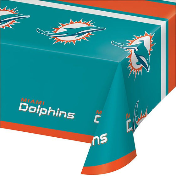 Miami Dolphins Plastic Tablecover, 54" x 102" 1ct - 757 Sports Collectibles