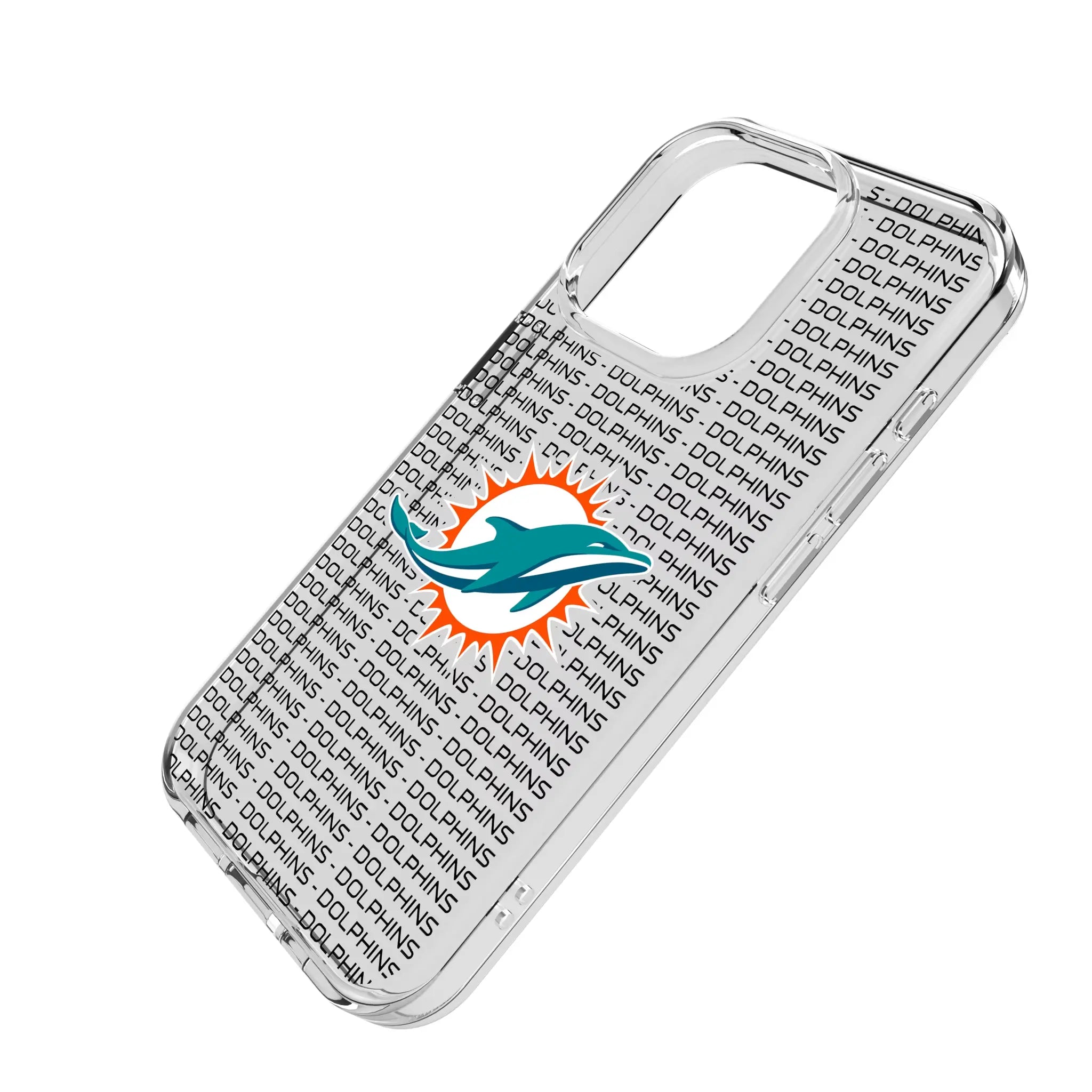 Miami Dolphins Text Backdrop Clear Phone Case for Apple iPhone