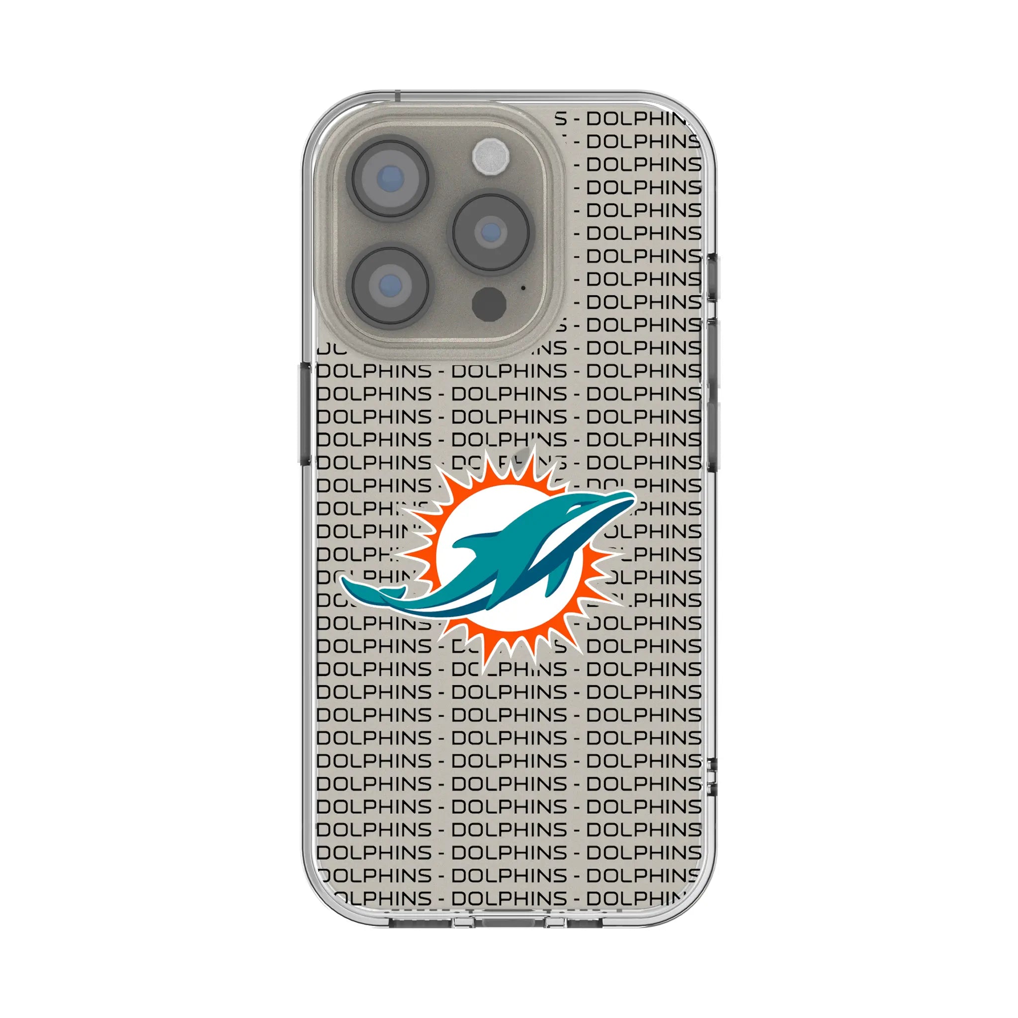 Miami Dolphins Text Backdrop Clear Phone Case for Apple iPhone