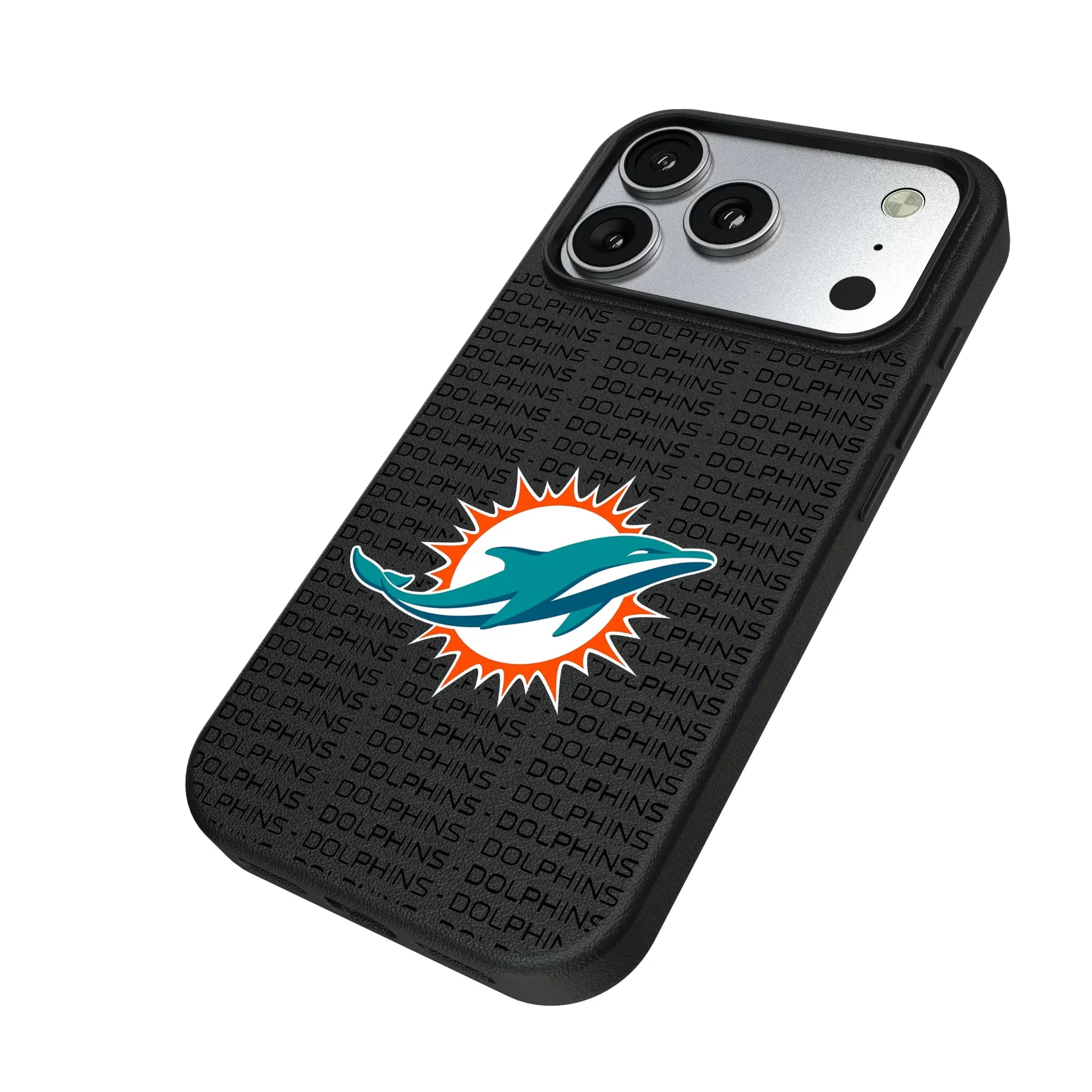 Miami Dolphins Text Backdrop MagSafe Compatible Phone Case for Apple iPhone