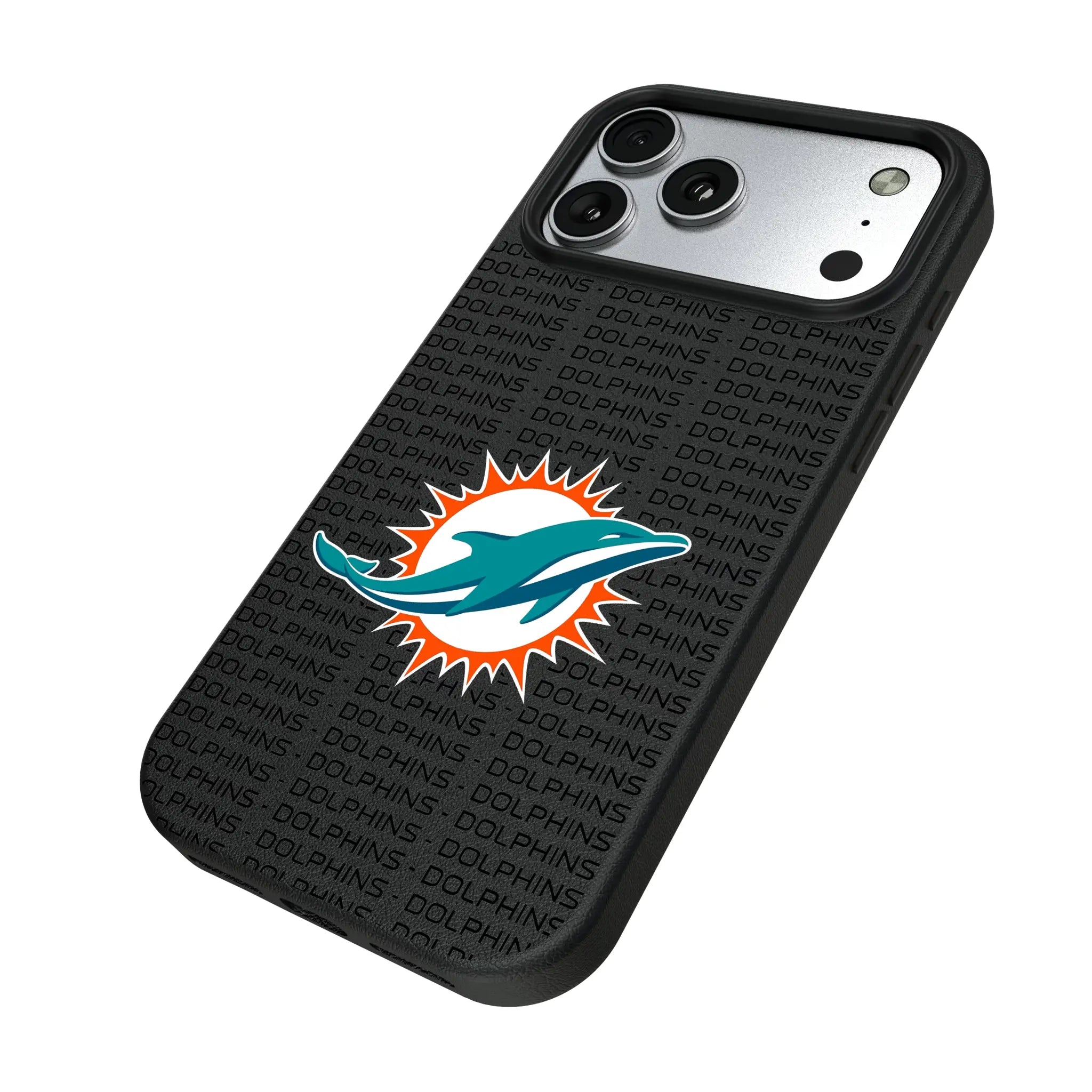 Miami Dolphins Text Backdrop MagSafe Compatible Phone Case for Apple iPhone