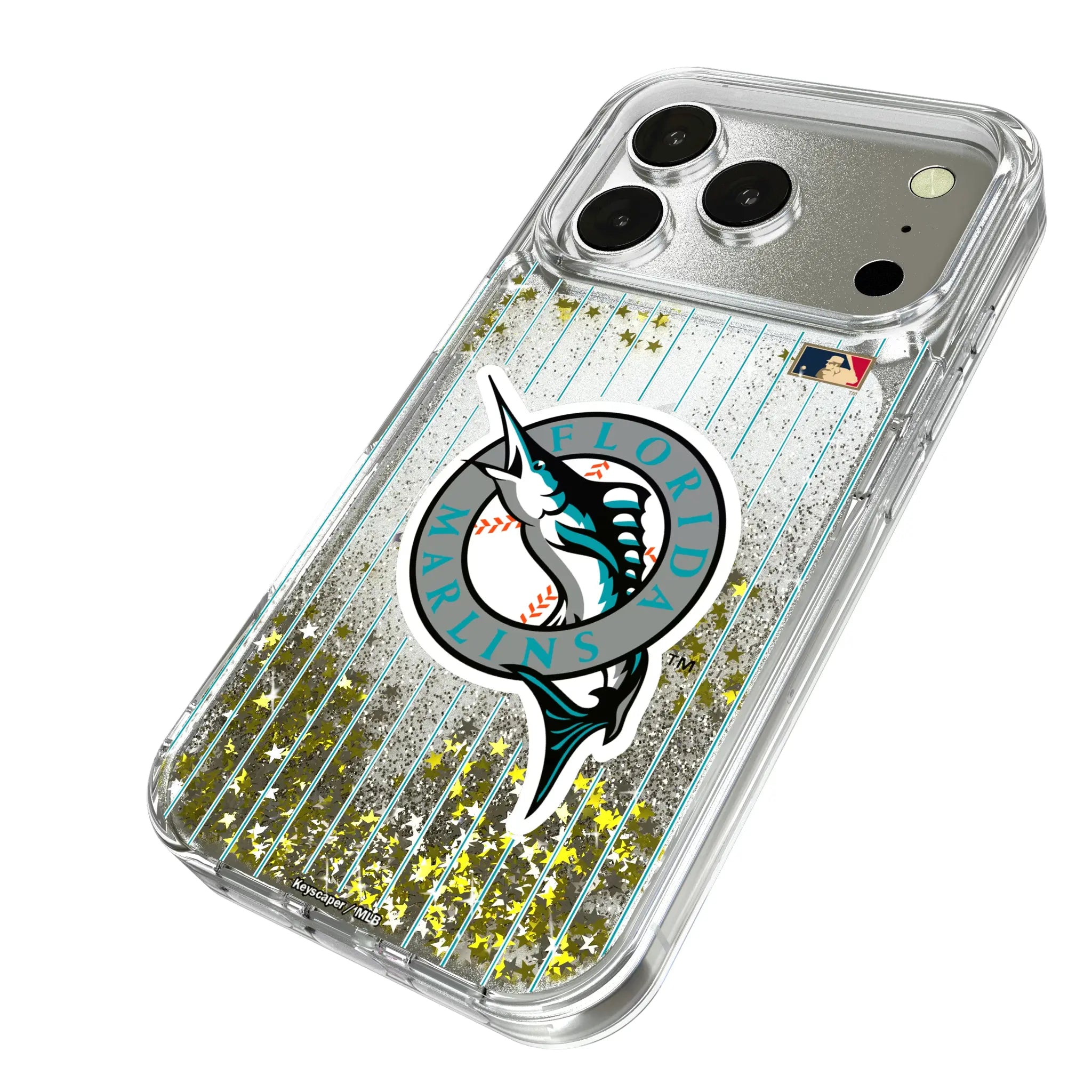 Miami Marlins 1993-2011 - Cooperstown Collection Pinstripe Glitter Phone Case