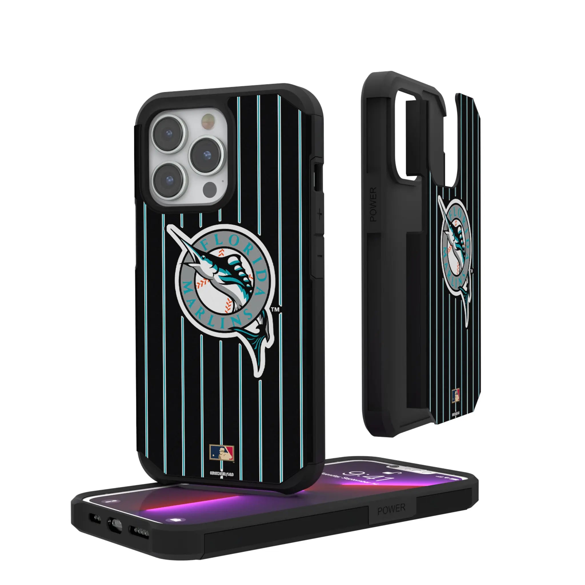 Miami Marlins 1993-2011 - Cooperstown Collection Pinstripe Rugged Phone Case