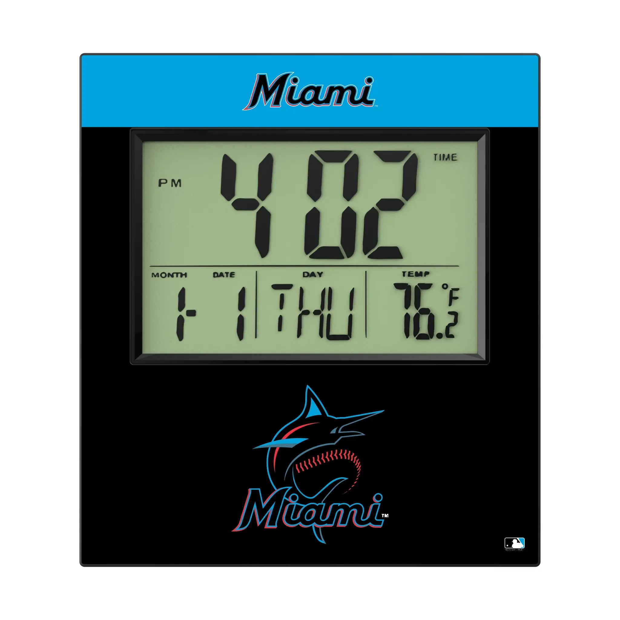 Miami Marlins Color Block Wall Clock