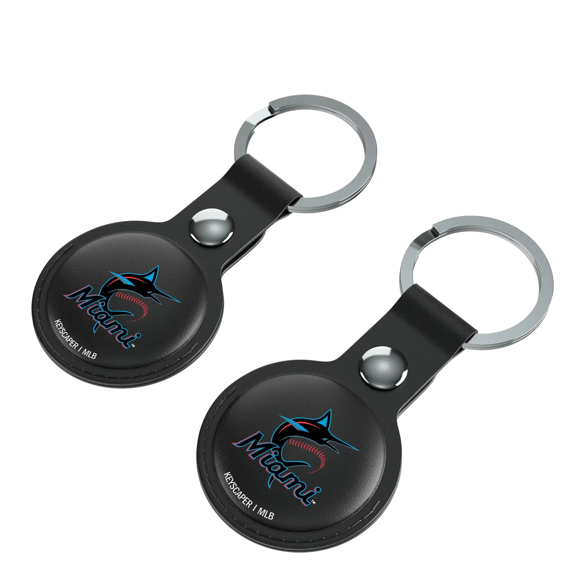 Miami Marlins Insignia Black Airtag Holder 2-Pack