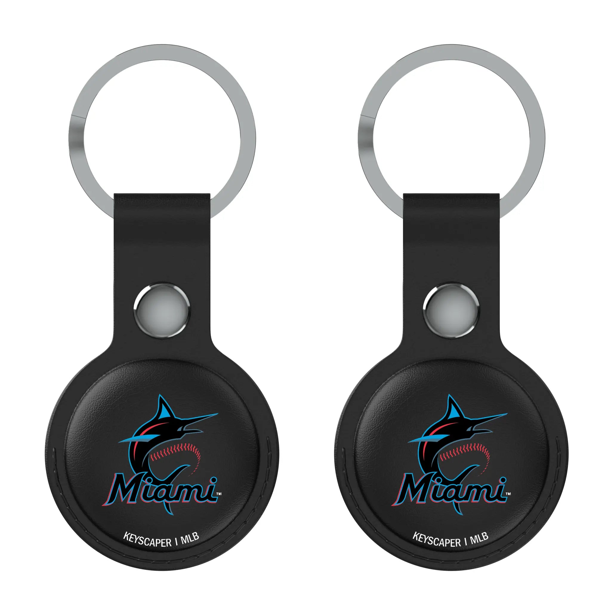 Miami Marlins Insignia Black Airtag Holder 2-Pack