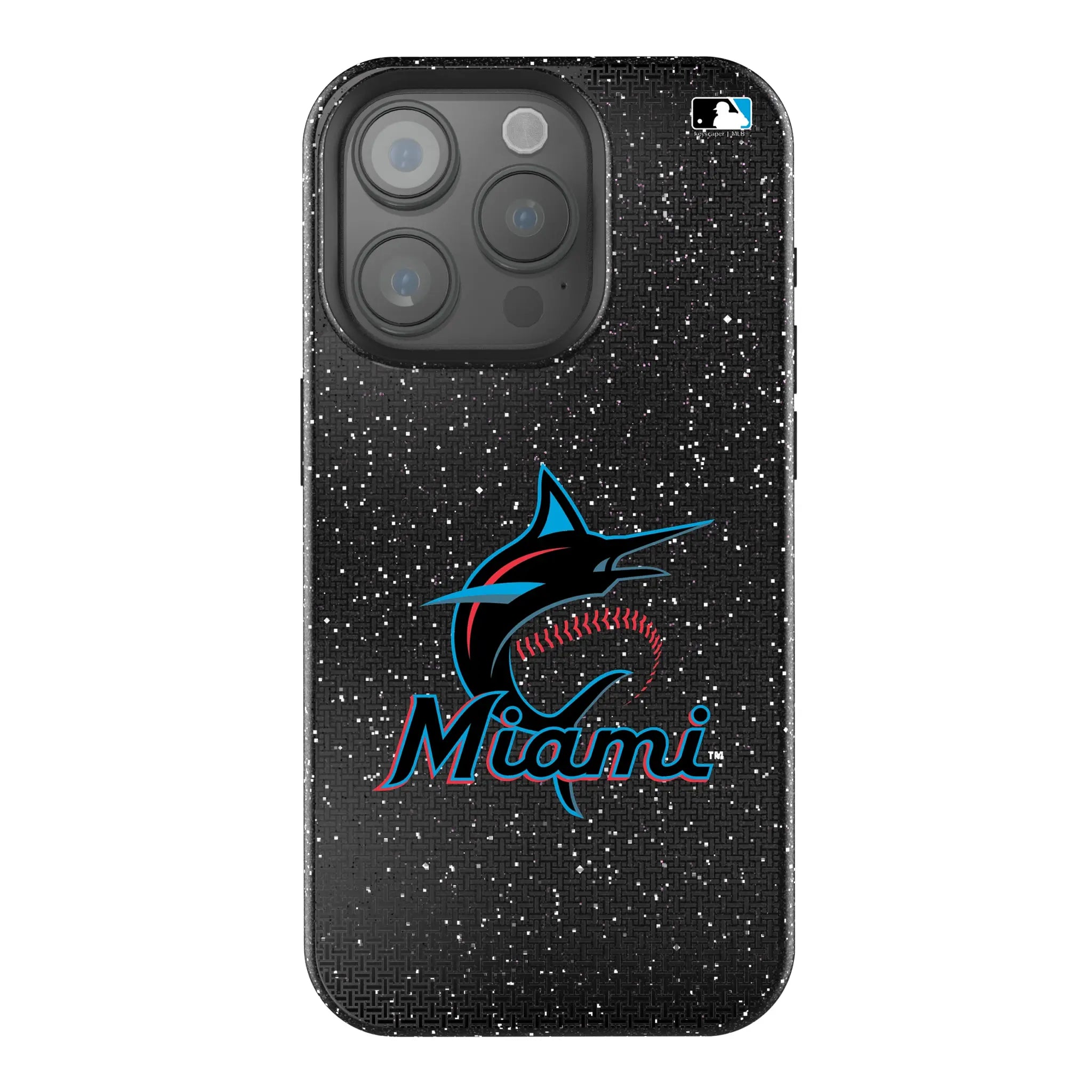 Miami Marlins Linen Bling Phone Case for Apple iPhone