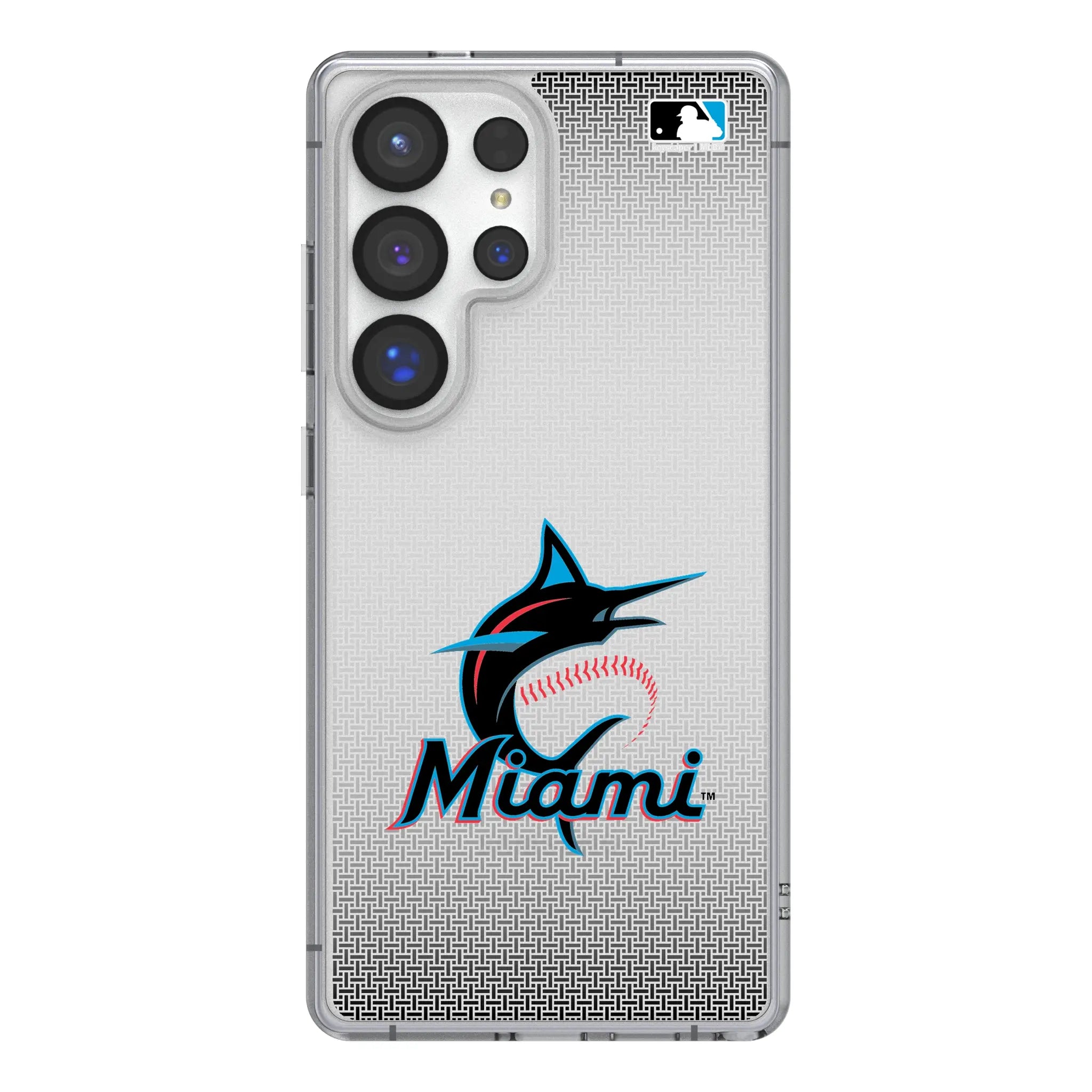 Miami Marlins Linen Clear Phone Case for Samsung Galaxy