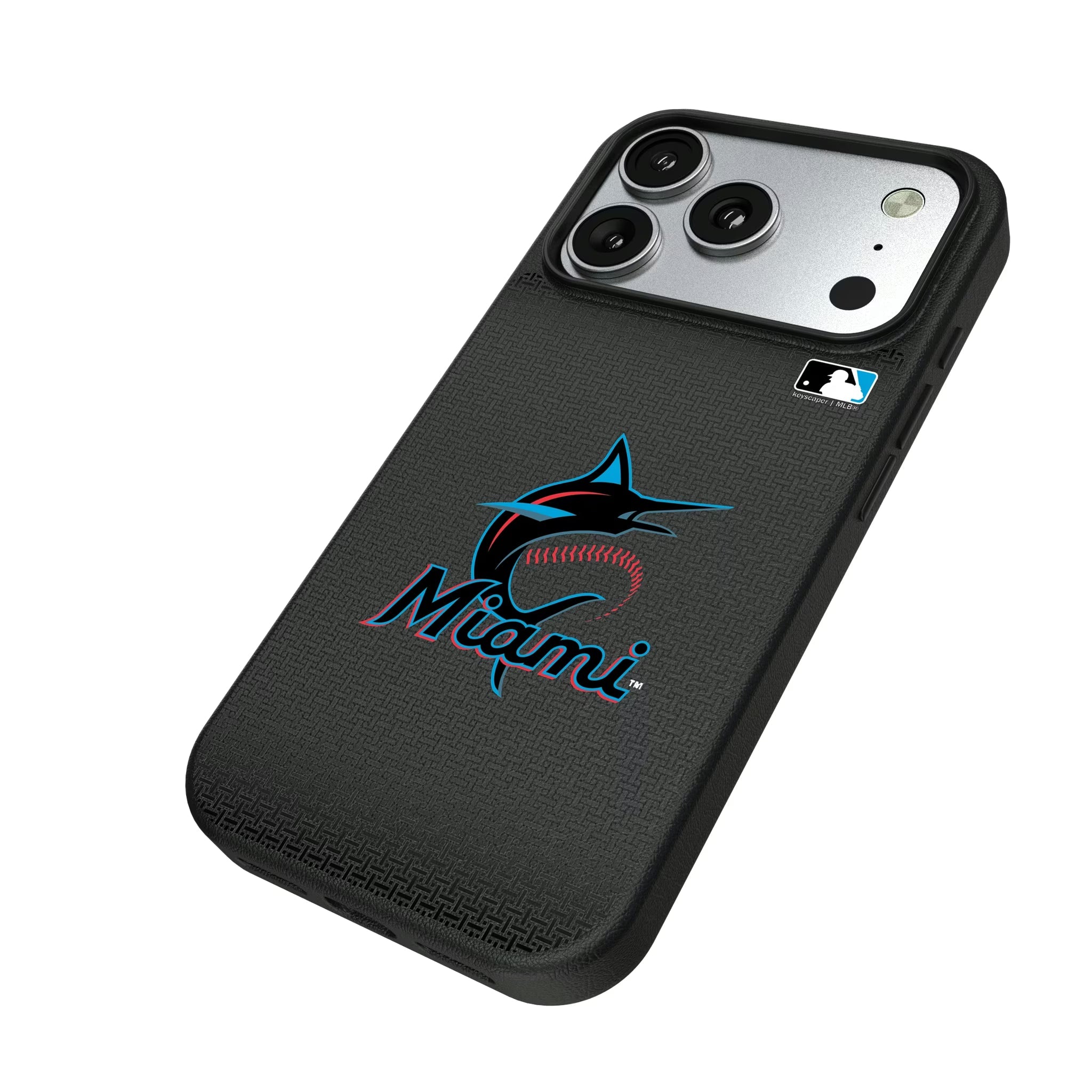 Miami Marlins Linen MagSafe Compatible Phone Case for Apple iPhone - Sports Gifts, Sports Memorabilia, Sports Collectibles, Fan Shop