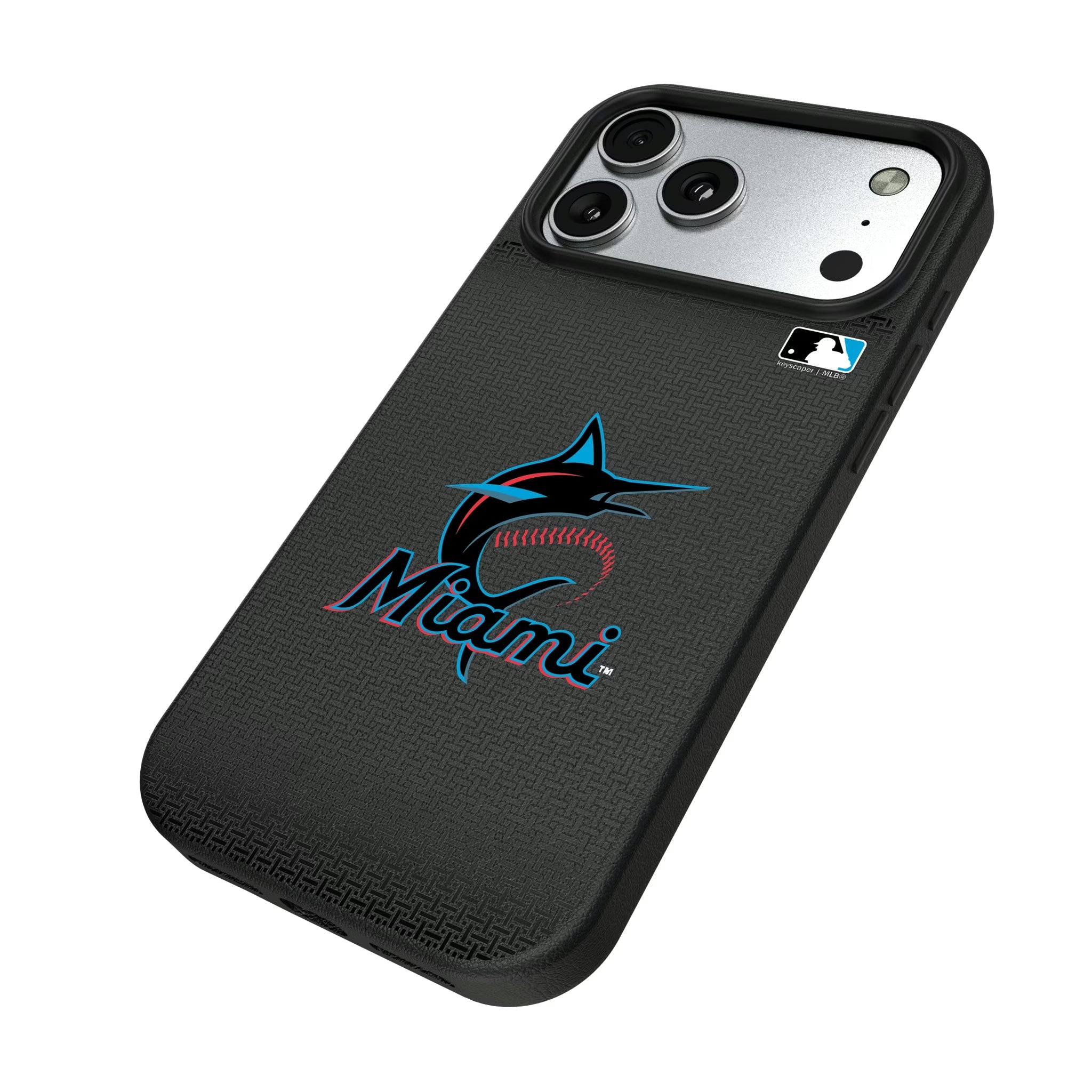 Miami Marlins Linen MagSafe Compatible Phone Case for Apple iPhone - Sports Gifts, Sports Memorabilia, Sports Collectibles, Fan Shop
