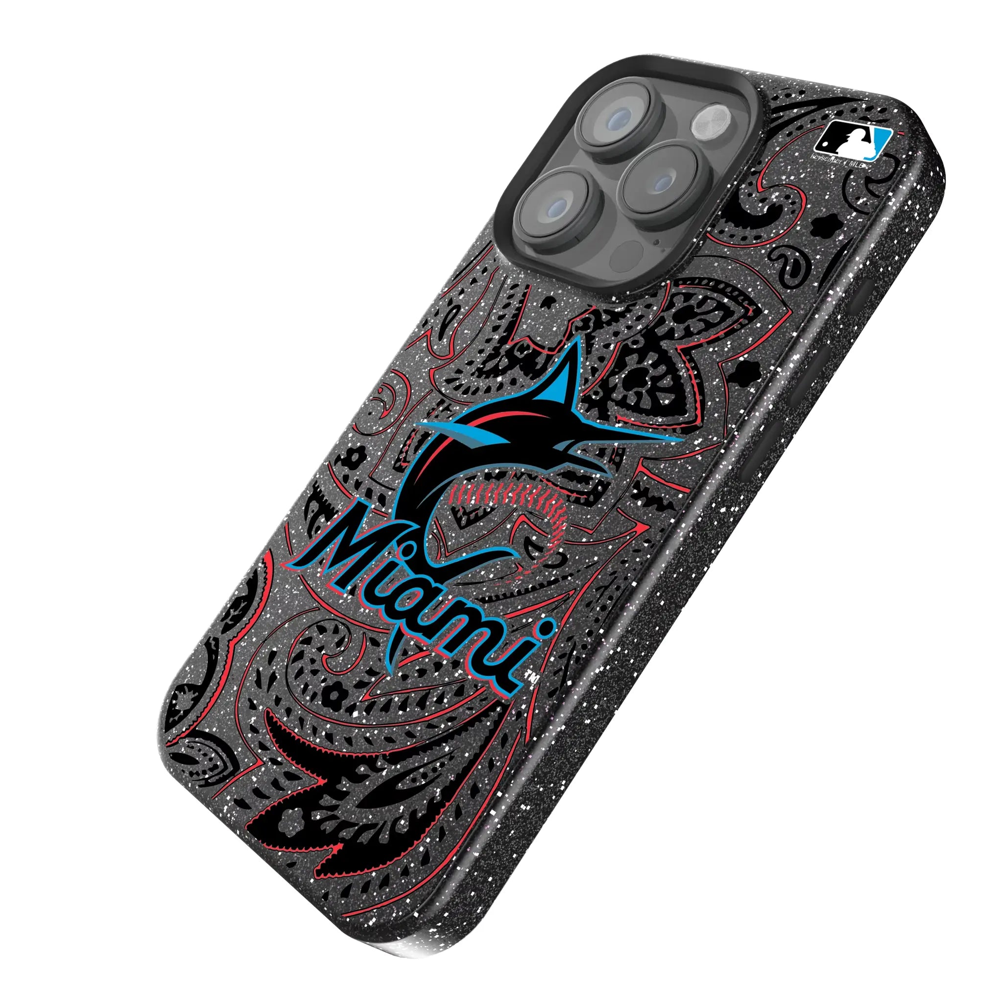 Miami Marlins Paisley Bling Phone Case