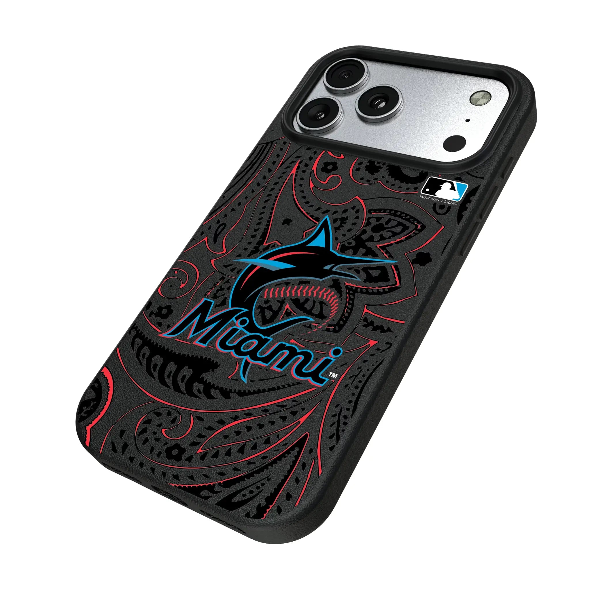 Miami Marlins Paisley MagSafe Compatible Phone Case for Apple iPhone