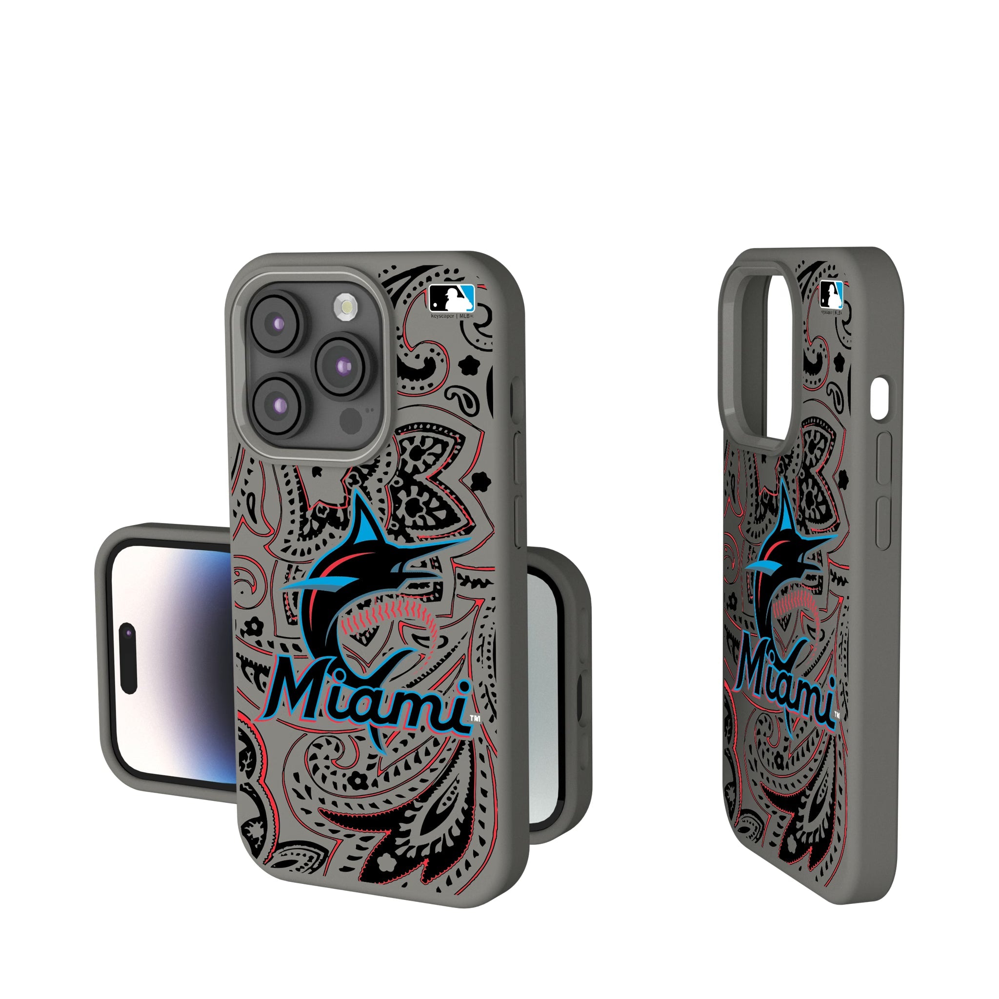 Miami Marlins Paisley Soft Touch Phone Case