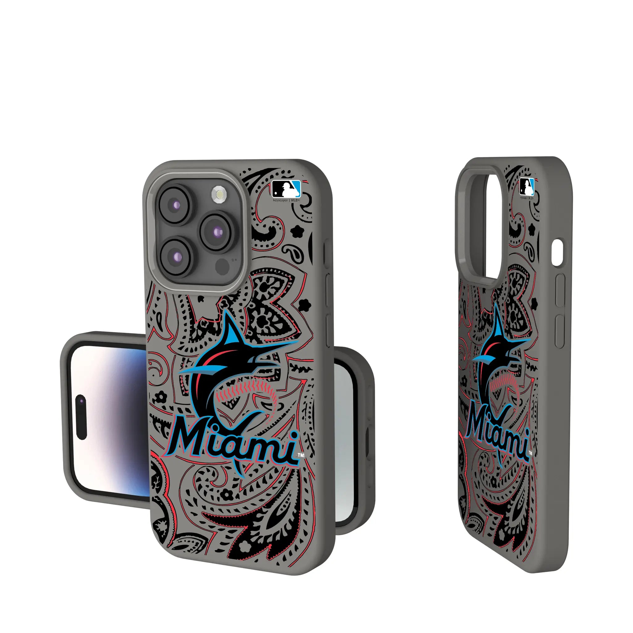 Miami Marlins Paisley Soft Touch Phone Case