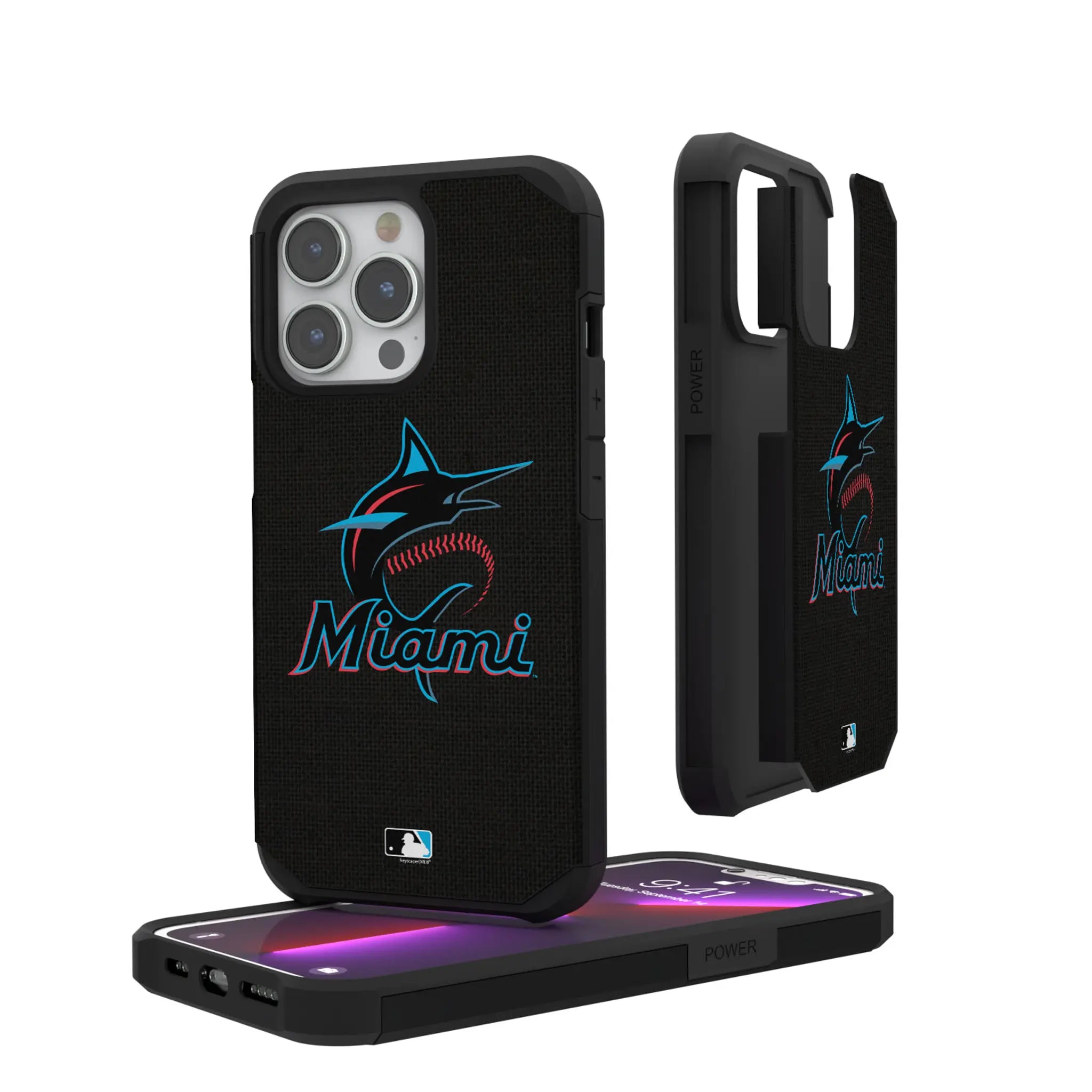 Miami Marlins Solid Rugged Phone Case