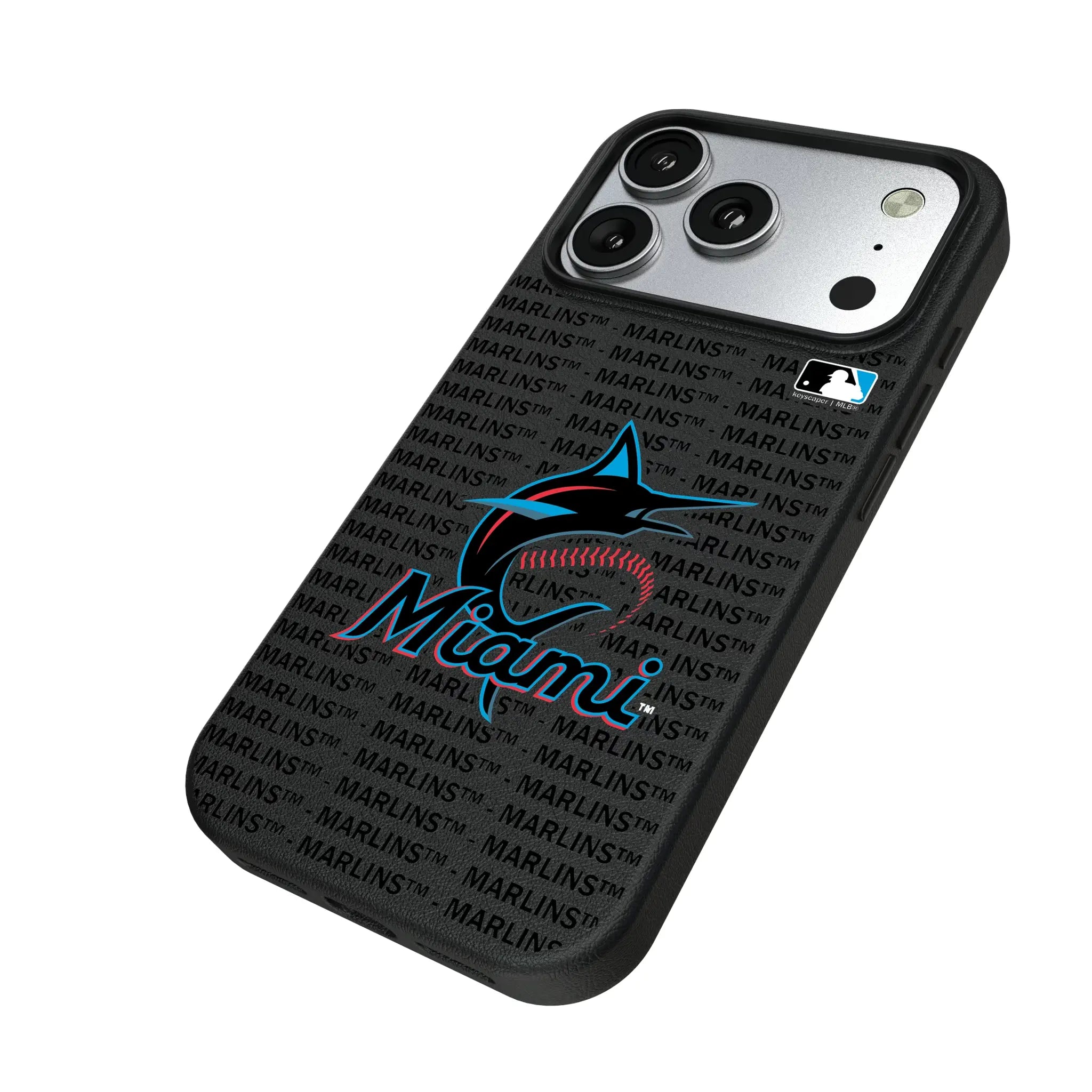 Miami Marlins Text Backdrop MagSafe Compatible Phone Case for Apple iPhone