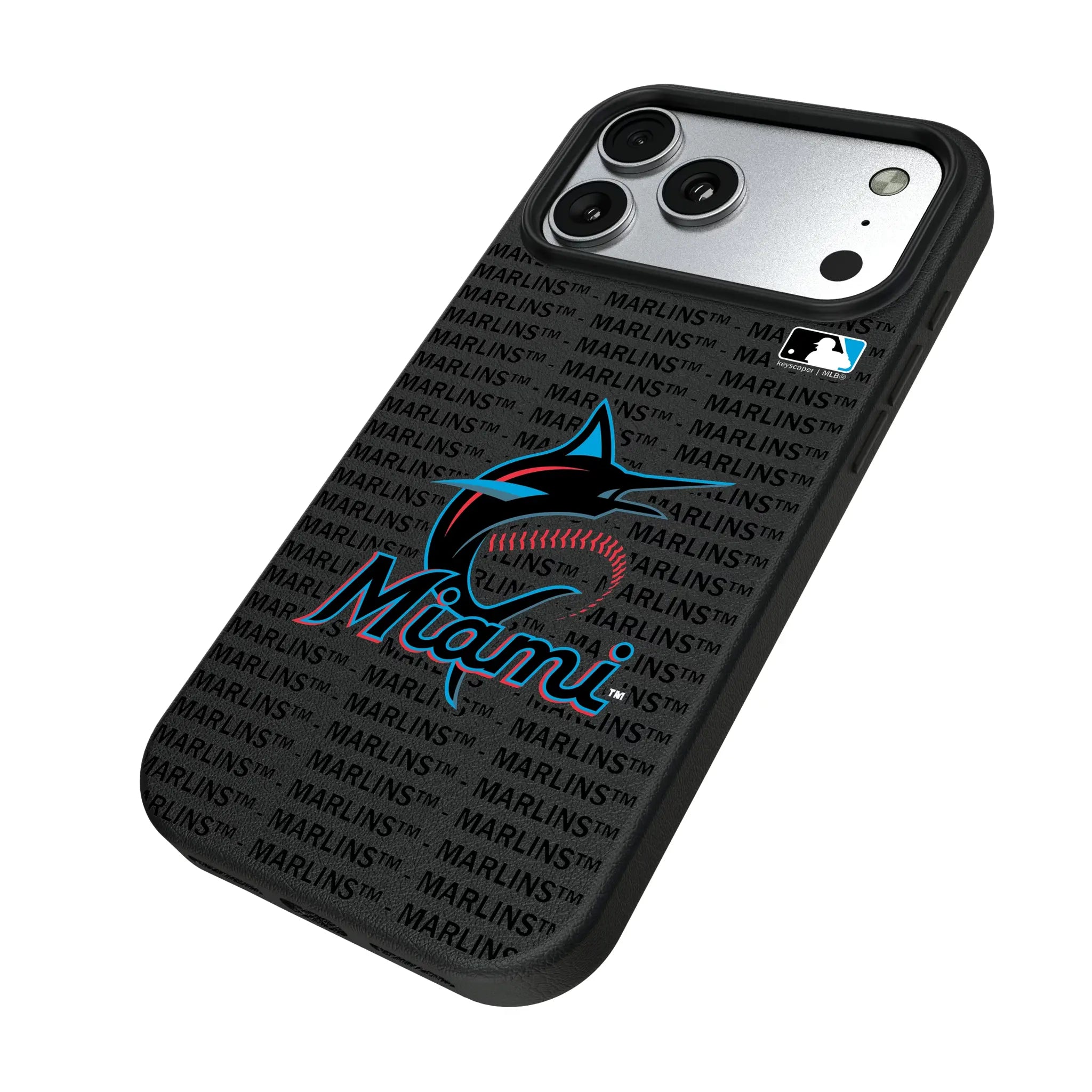 Miami Marlins Text Backdrop MagSafe Compatible Phone Case for Apple iPhone