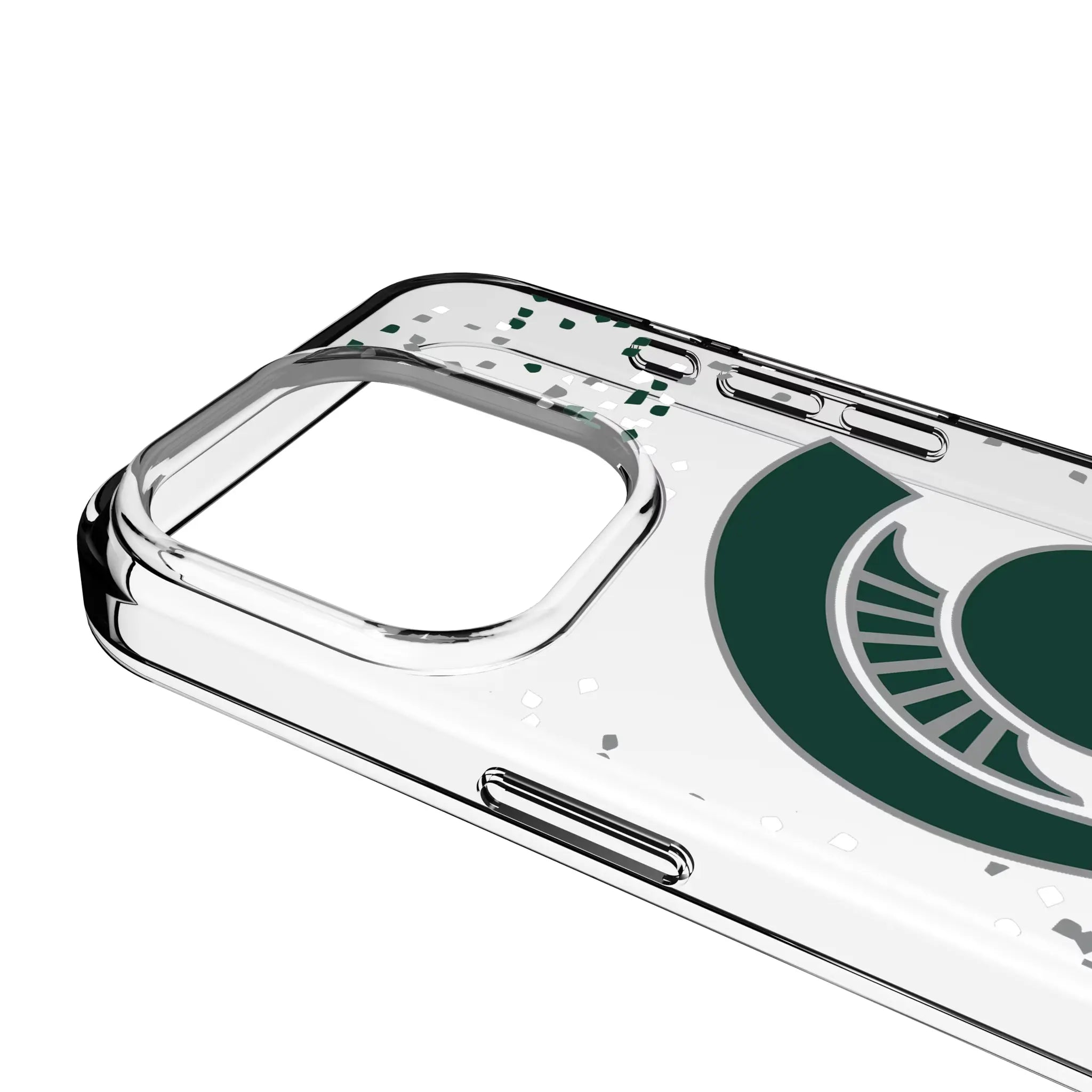 Michigan State University Spartans Confetti Clear Phone Case for Apple iPhone
