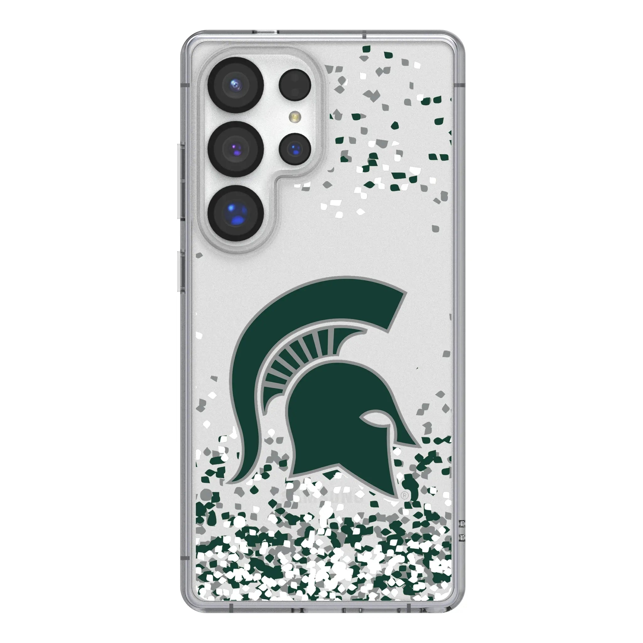 Michigan State University Spartans Confetti Clear Phone Case for Samsung Galaxy