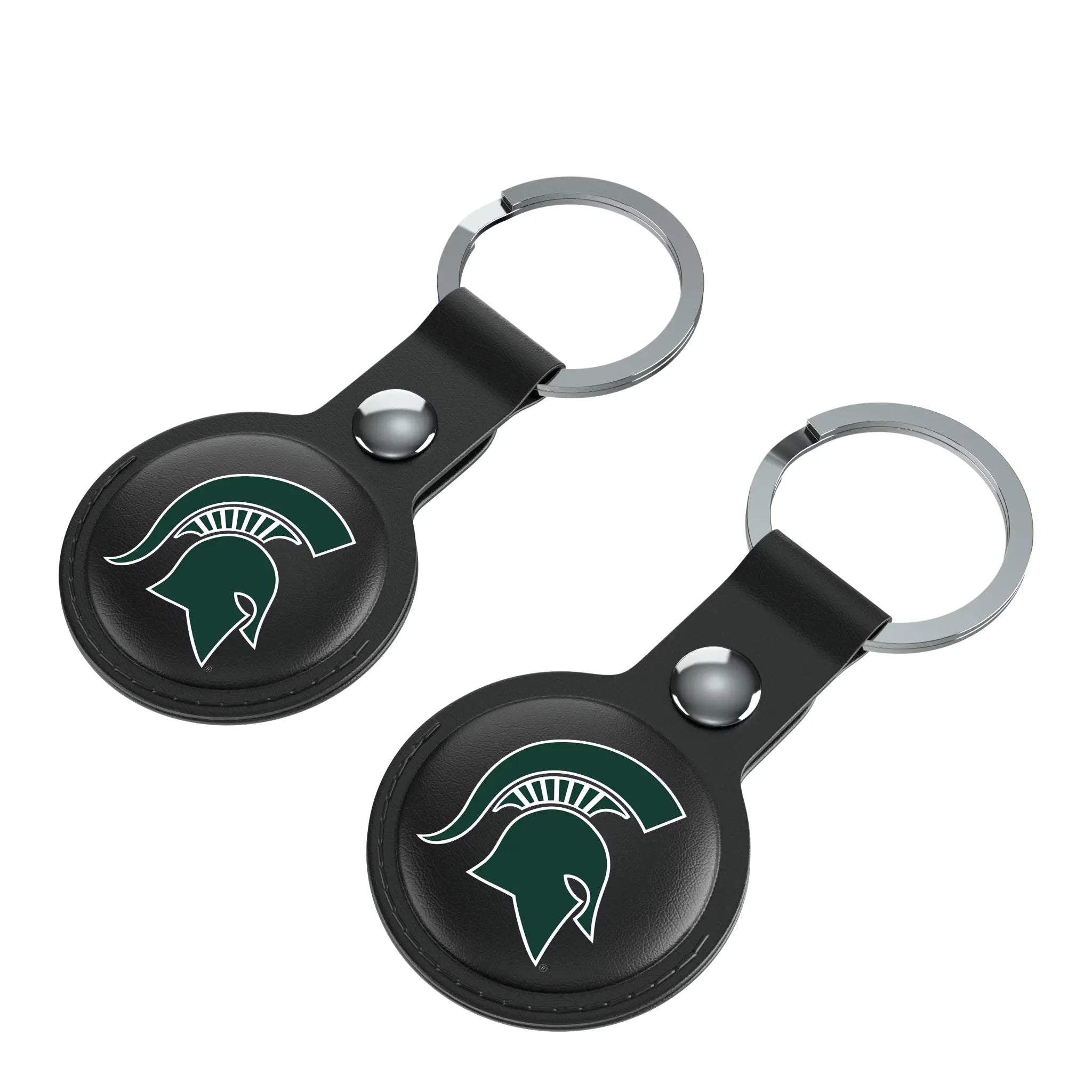 Michigan State University Spartans Insignia Black Airtag Holder 2-Pack