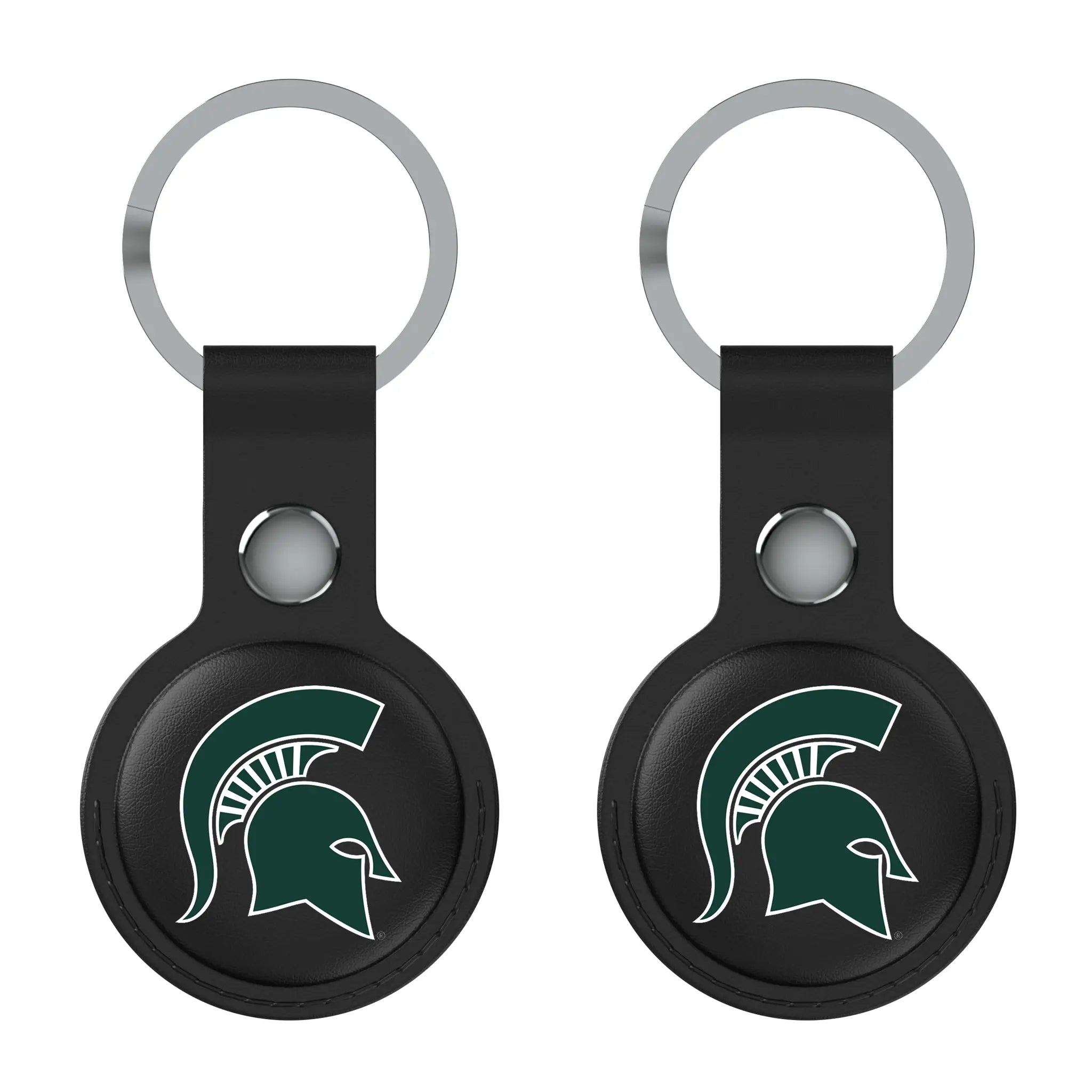 Michigan State University Spartans Insignia Black Airtag Holder 2-Pack