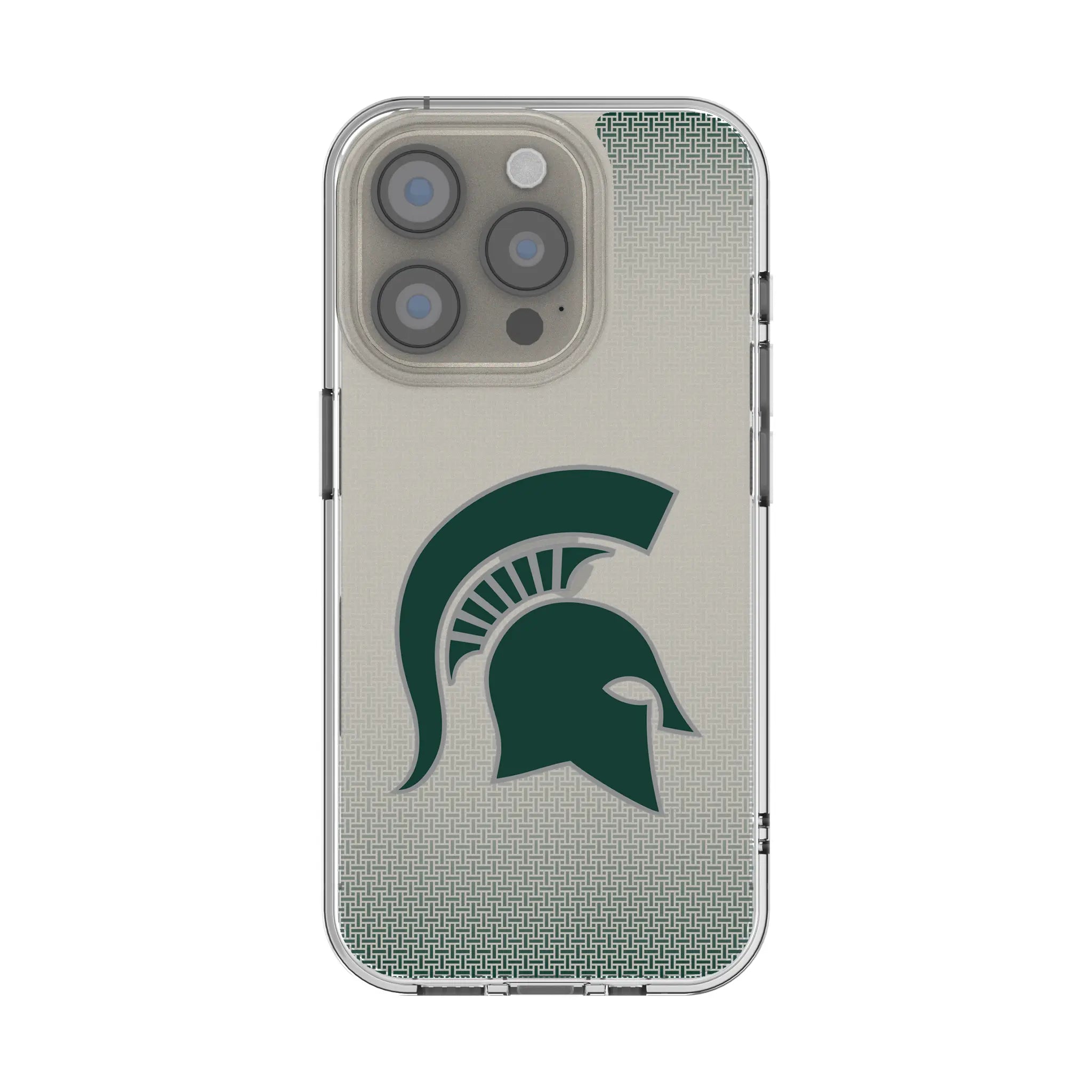 Michigan State University Spartans Linen Clear Phone Case for Apple iPhone