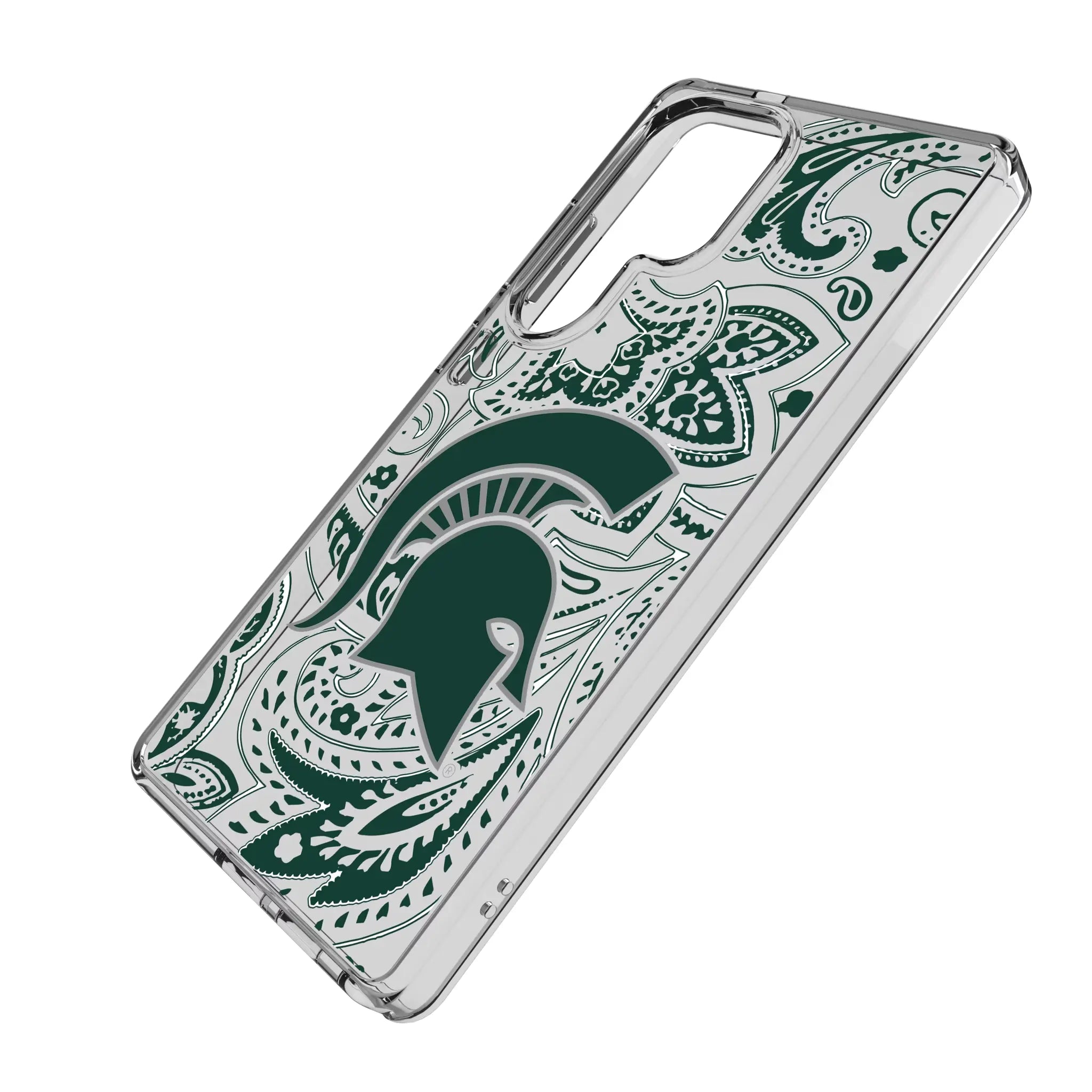 Michigan State University Spartans Paisley Clear Phone Case for Samsung Galaxy