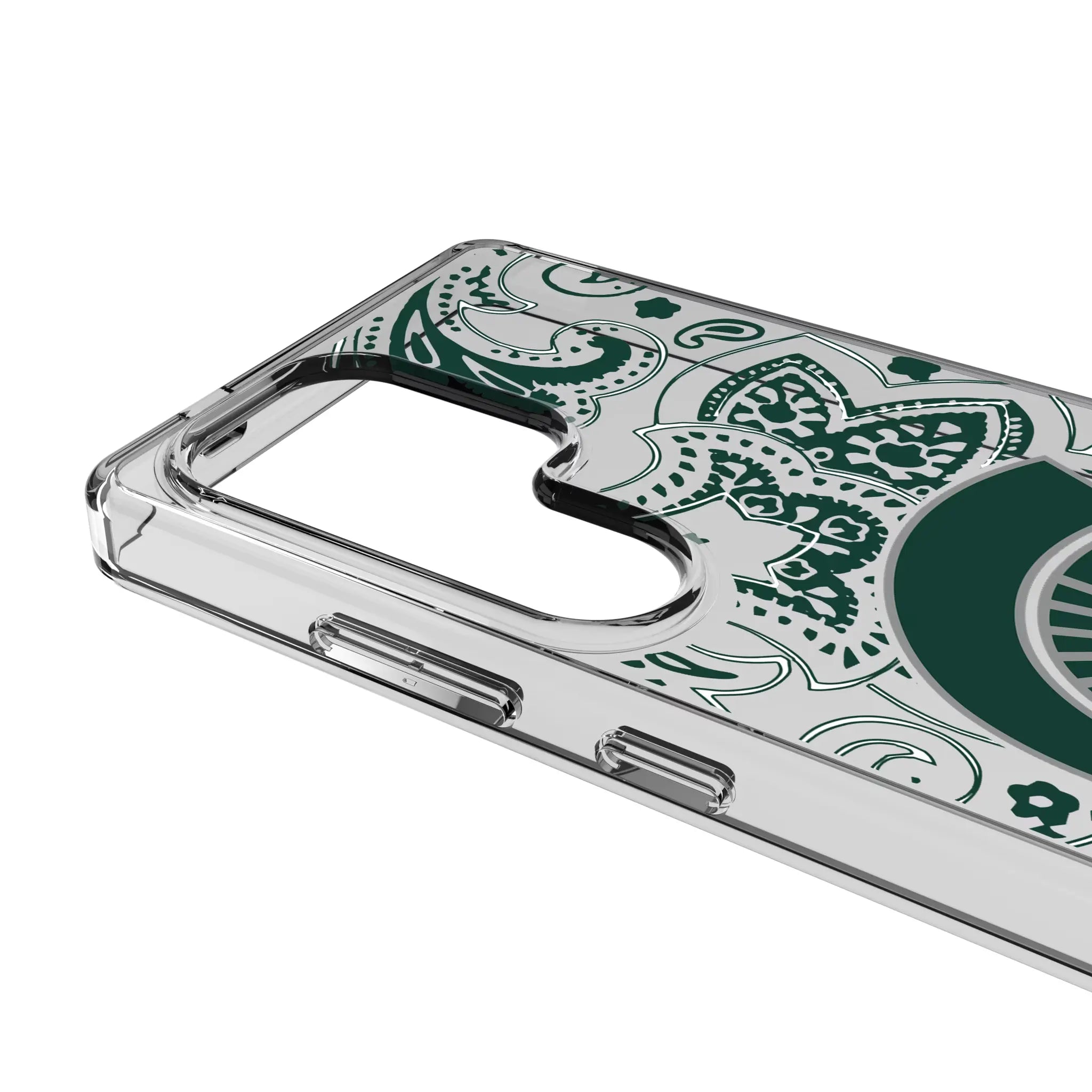 Michigan State University Spartans Paisley Clear Phone Case for Samsung Galaxy