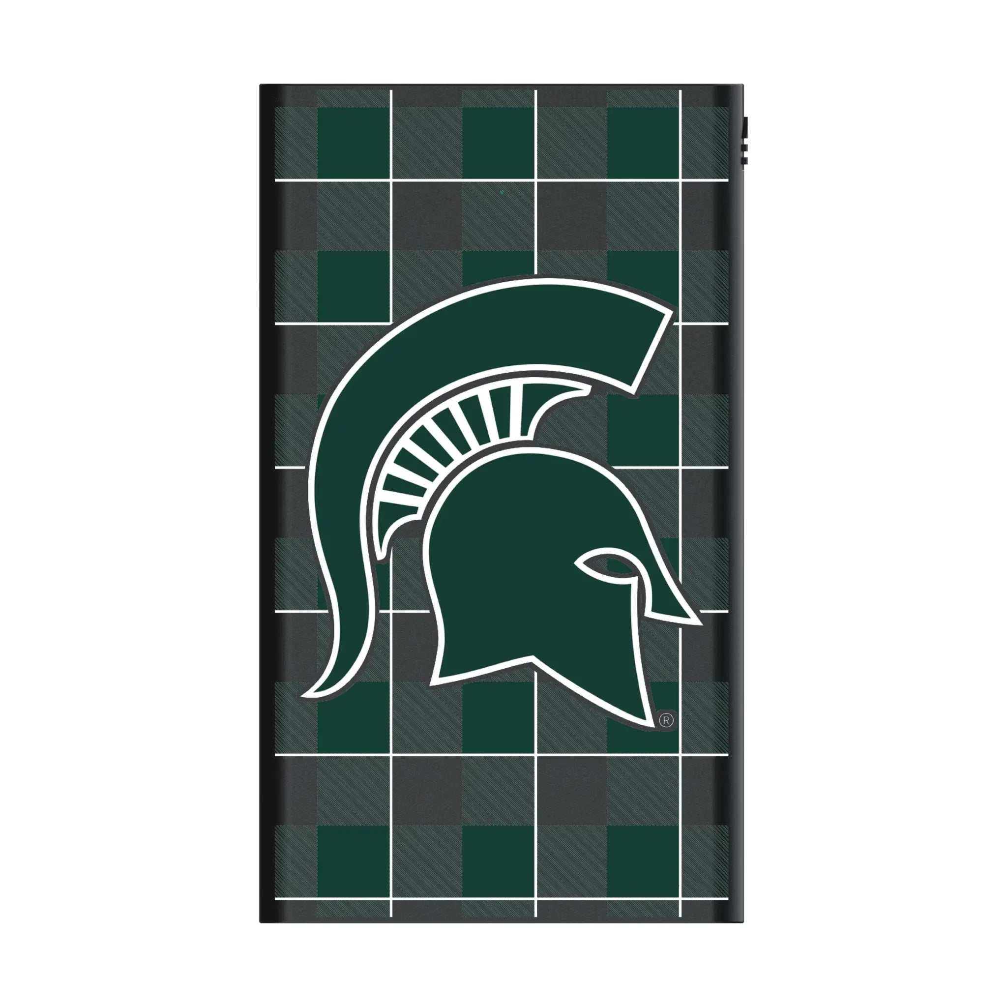 Michigan State University Spartans Plaid 5000mAh Flat Powerbank