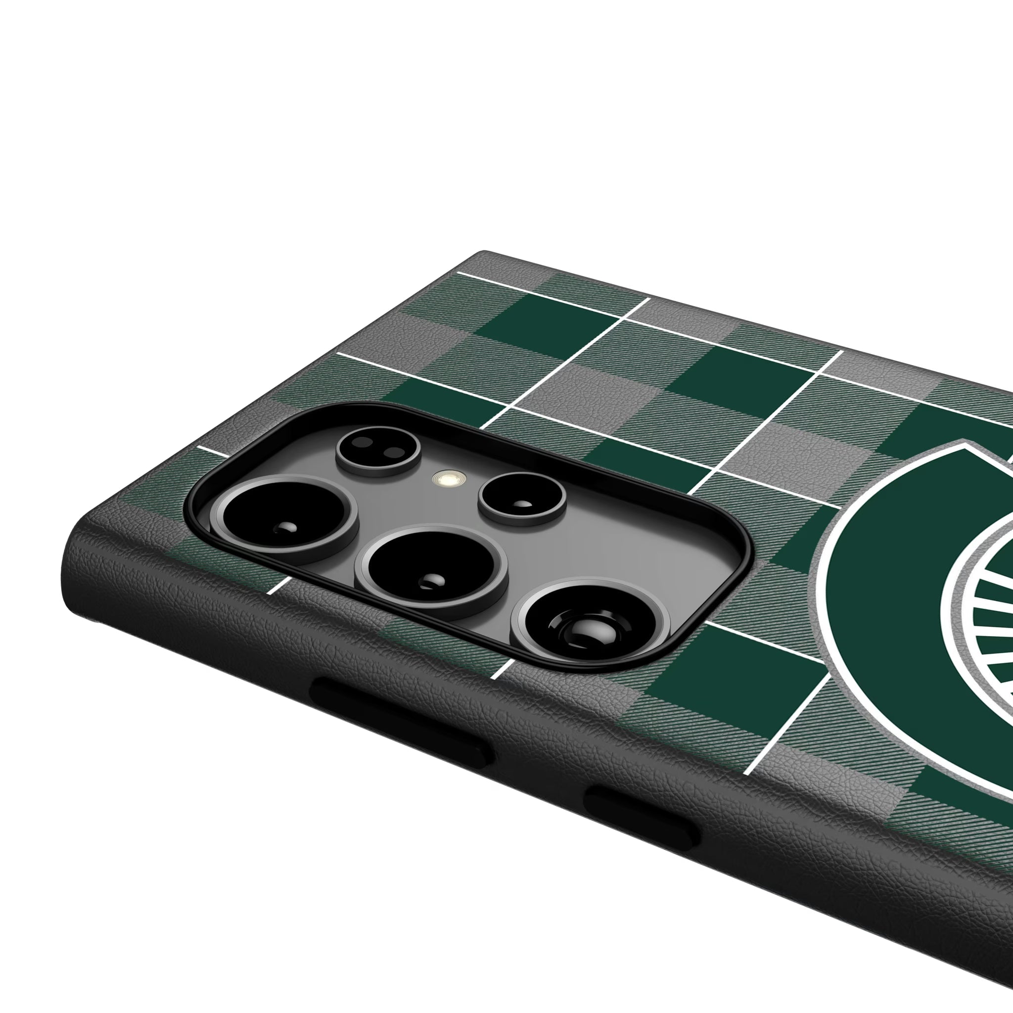 Michigan State University Spartans Plaid MagSafe Compatible Phone Case for Samsung Galaxy - Sports Gifts, Sports Memorabilia, Sports Collectibles, Fan Shop