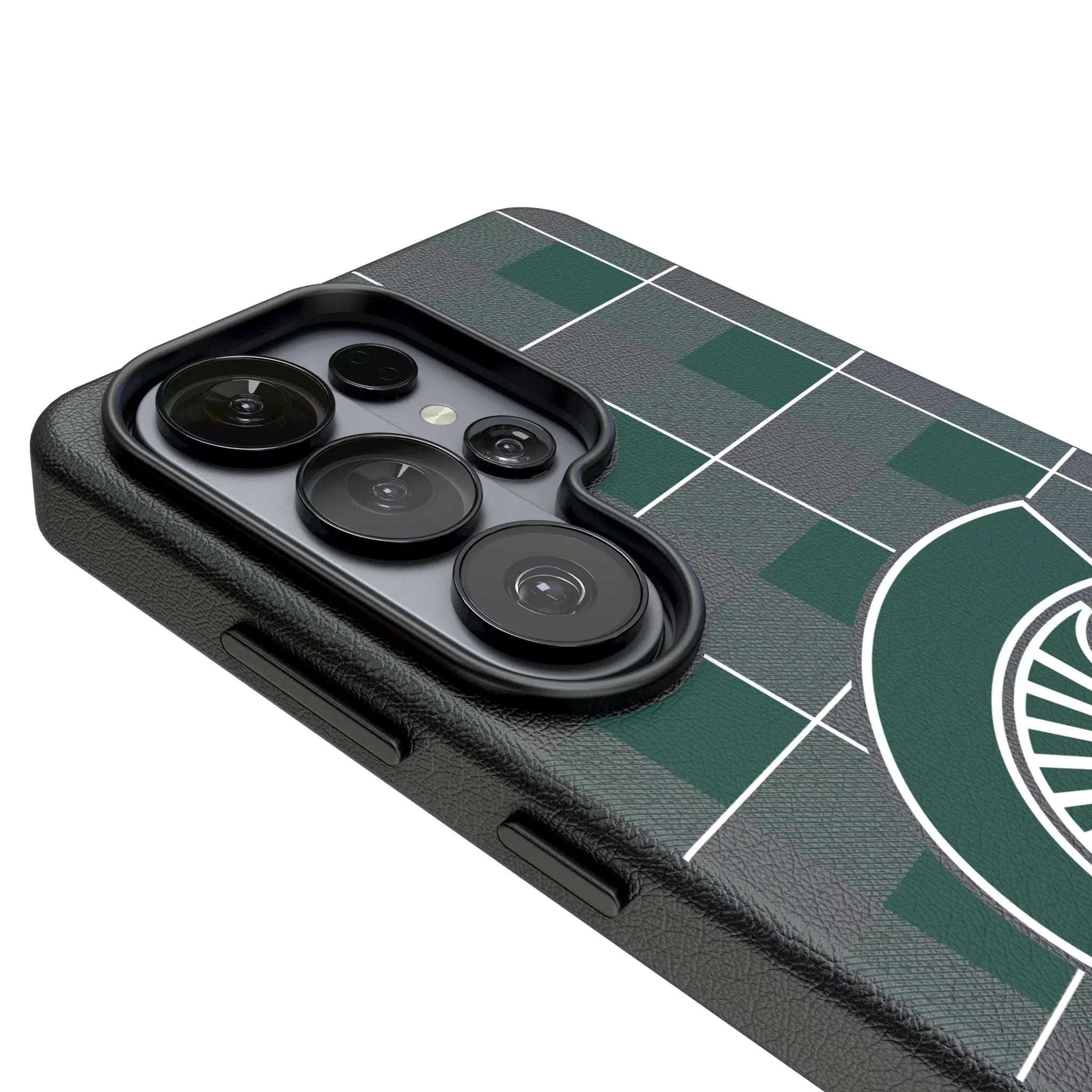 Michigan State University Spartans Plaid MagSafe Compatible Phone Case for Samsung Galaxy