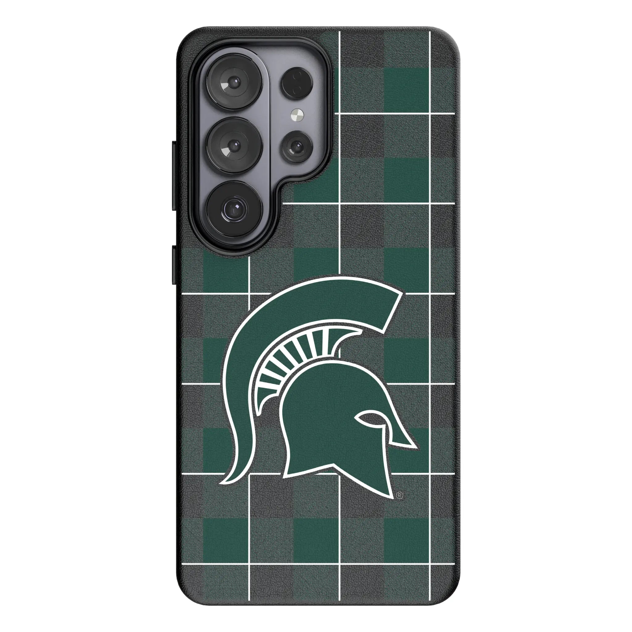 Michigan State University Spartans Plaid MagSafe Compatible Phone Case for Samsung Galaxy