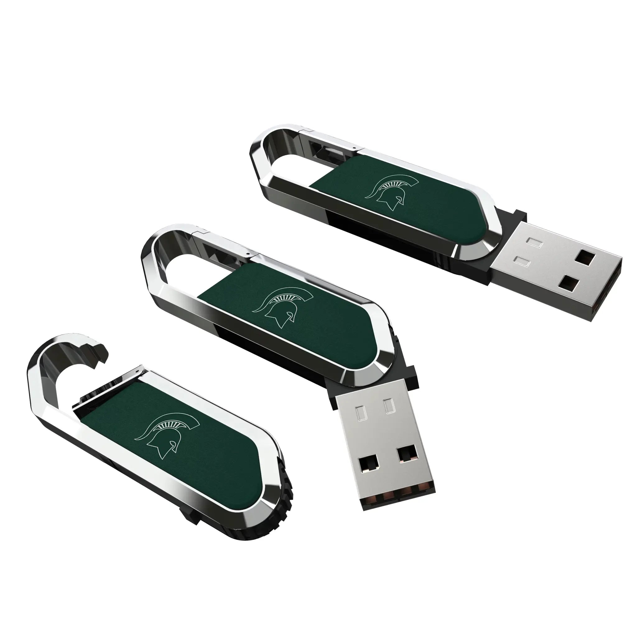 Michigan State University Spartans Solid USB 32GB Clip Style Flash Drive