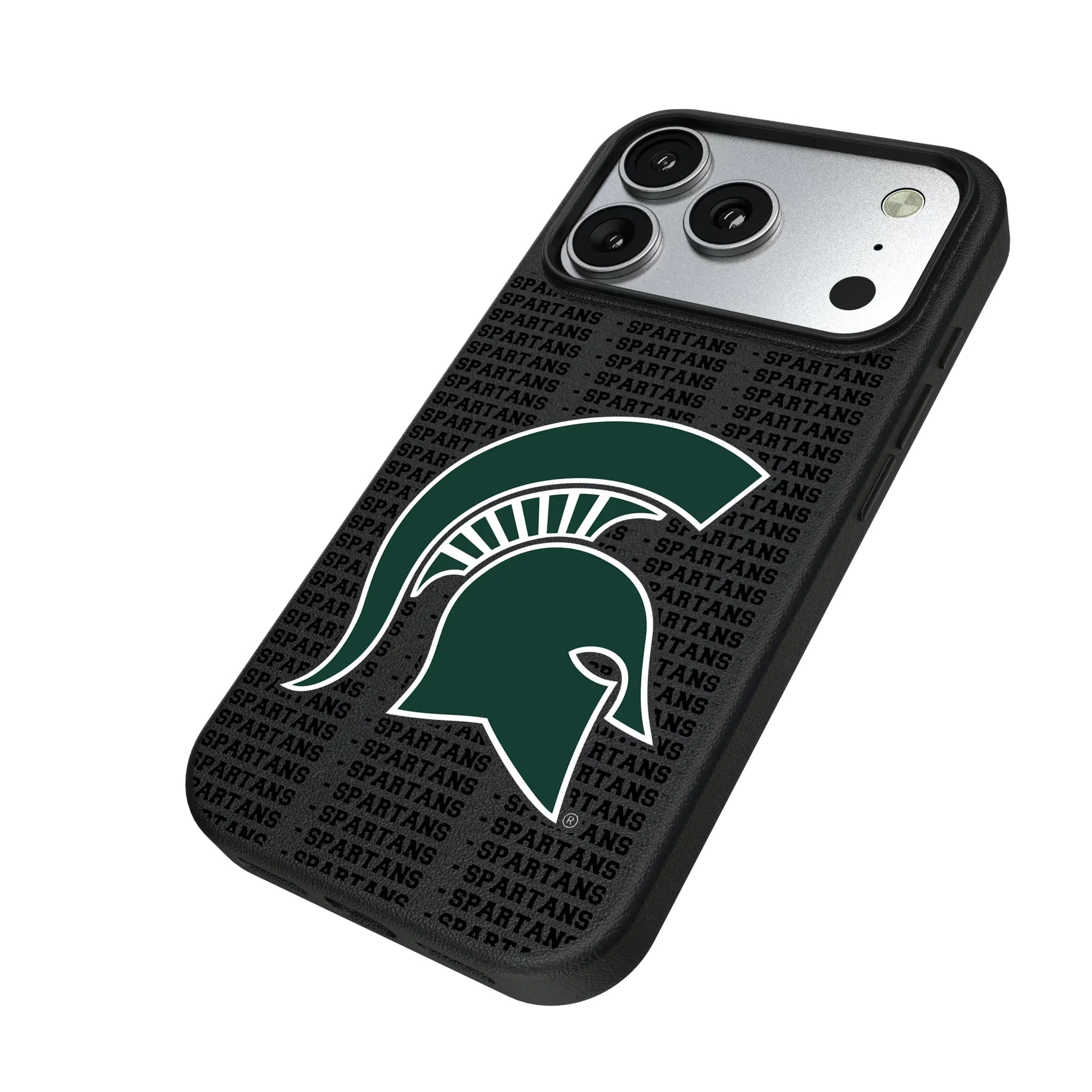 Michigan State University Spartans Text Backdrop MagSafe Compatible Phone Case for Apple iPhone