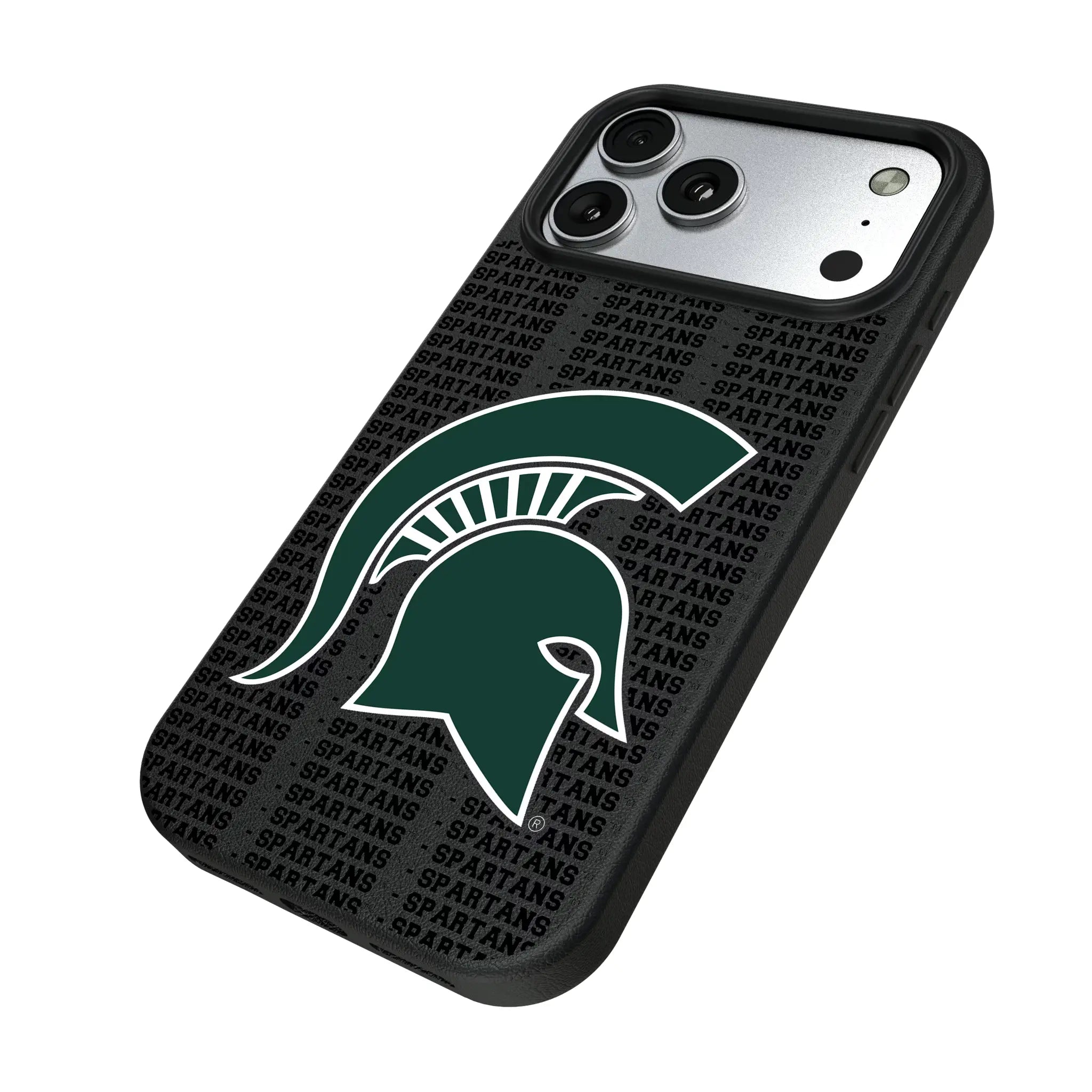 Michigan State University Spartans Text Backdrop MagSafe Compatible Phone Case for Apple iPhone