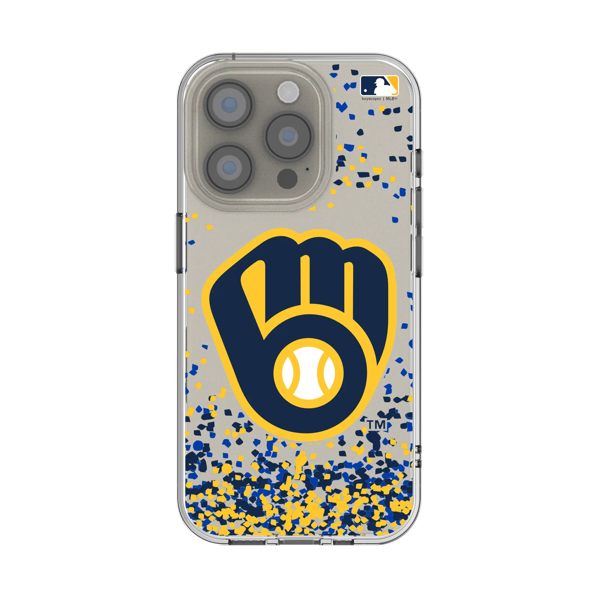 Milwaukee Brewers Confetti Clear Phone Case for Apple iPhone