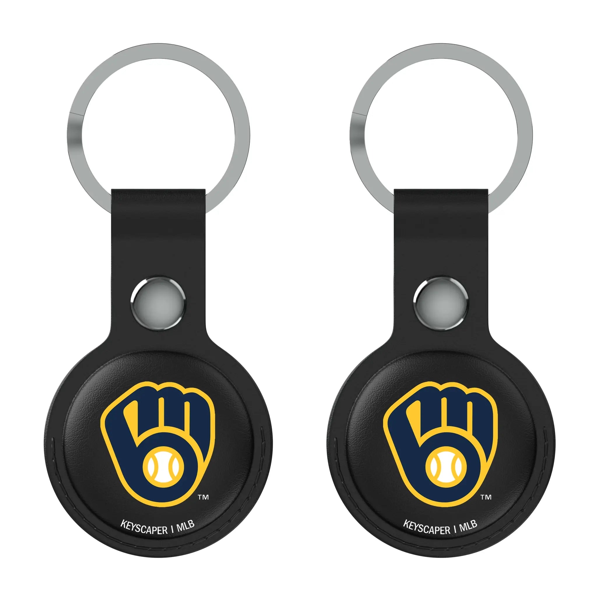 Milwaukee Brewers Insignia Black Airtag Holder 2-Pack