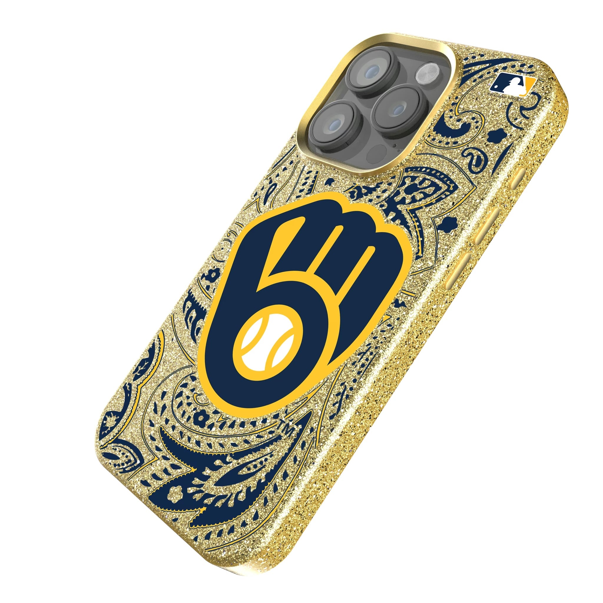 Milwaukee Brewers Paisley Bling Phone Case - Sports Gifts, Sports Memorabilia, Sports Collectibles, Fan Shop