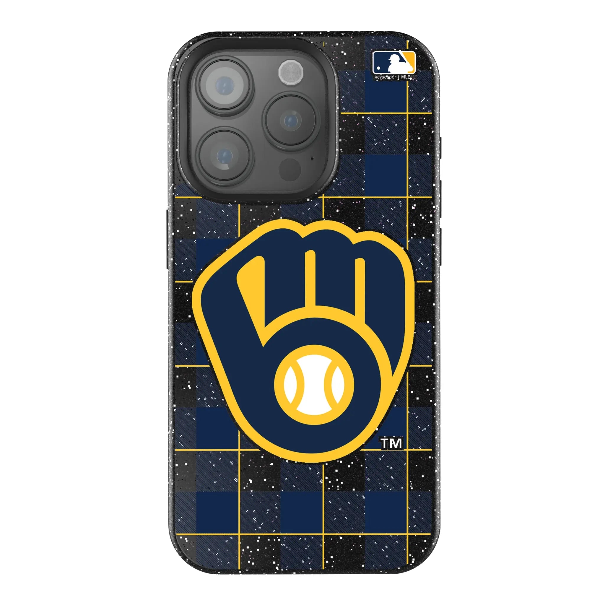 Milwaukee Brewers Plaid Bling Phone Case