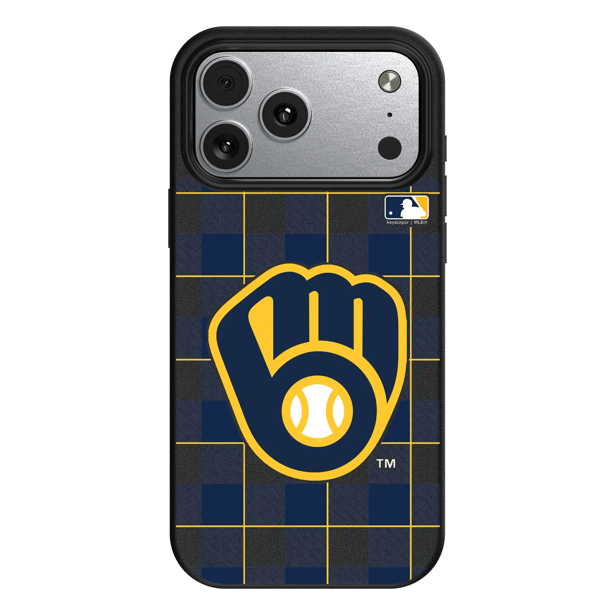 Milwaukee Brewers Plaid MagSafe Compatible Phone Case for Apple iPhone