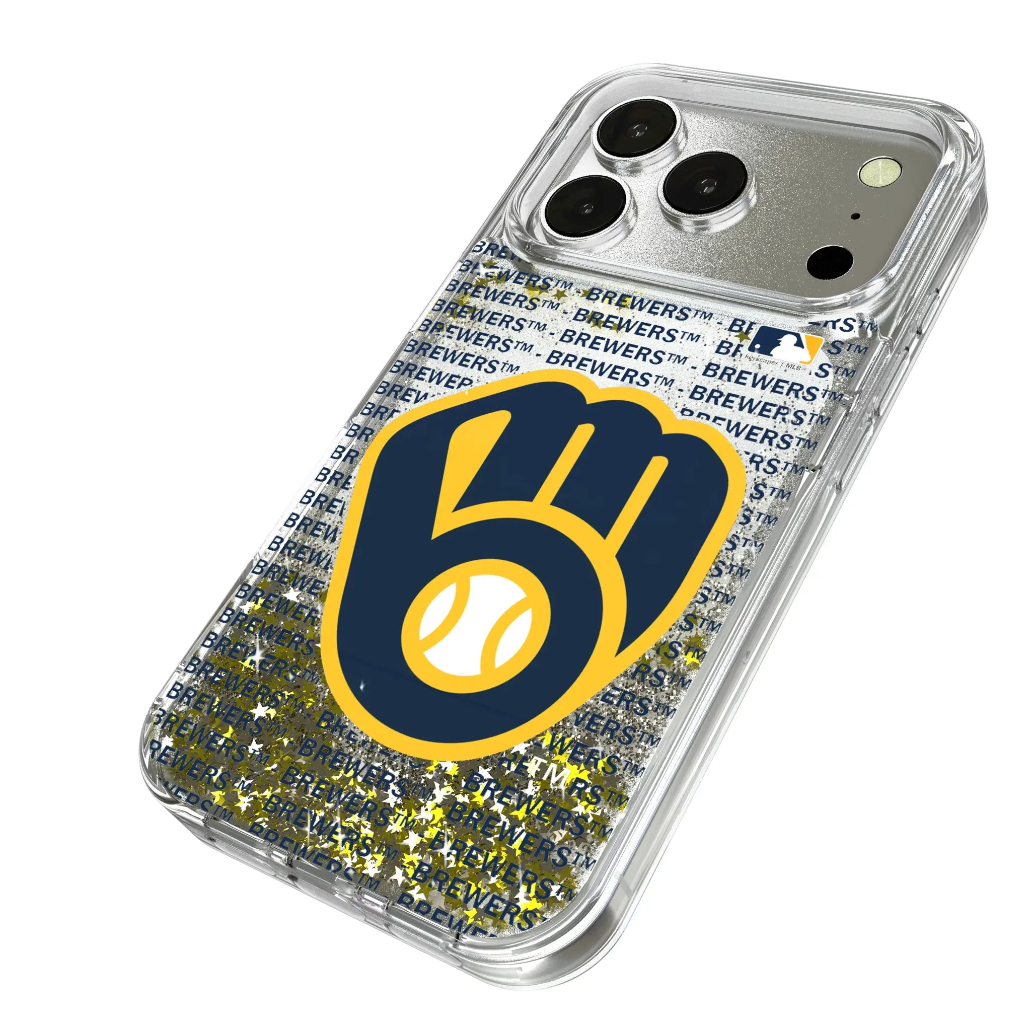 Milwaukee Brewers Text Backdrop Glitter Phone Case