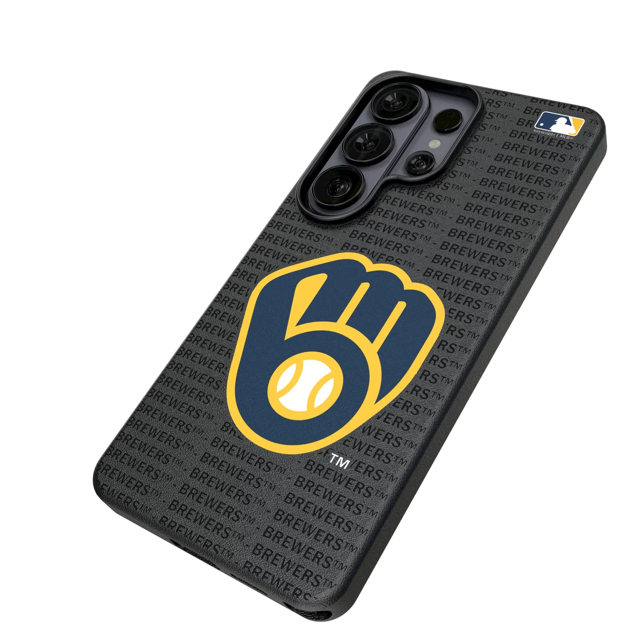 Milwaukee Brewers Text Backdrop MagSafe Compatible Phone Case for Samsung Galaxy