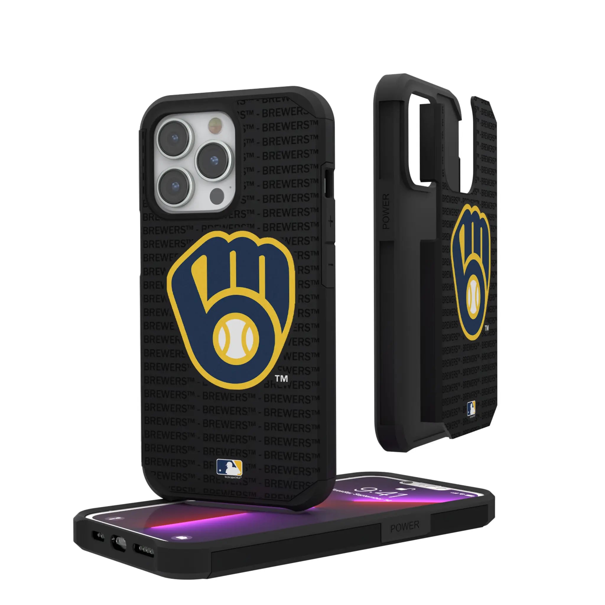 Milwaukee Brewers Text Backdrop Rugged Phone Case