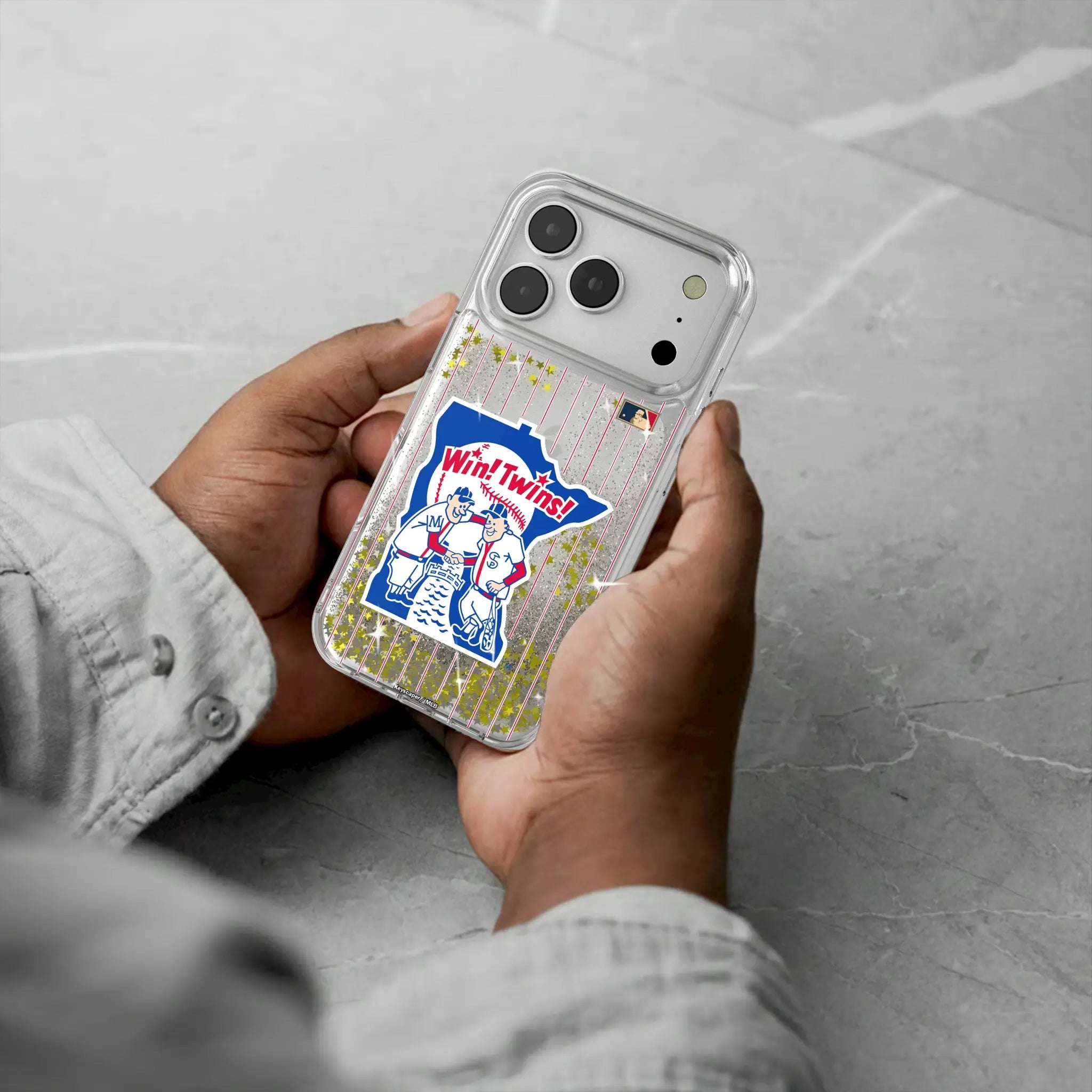 Minnesota Twins 1976-1986 - Cooperstown Collection Pinstripe Glitter Phone Case