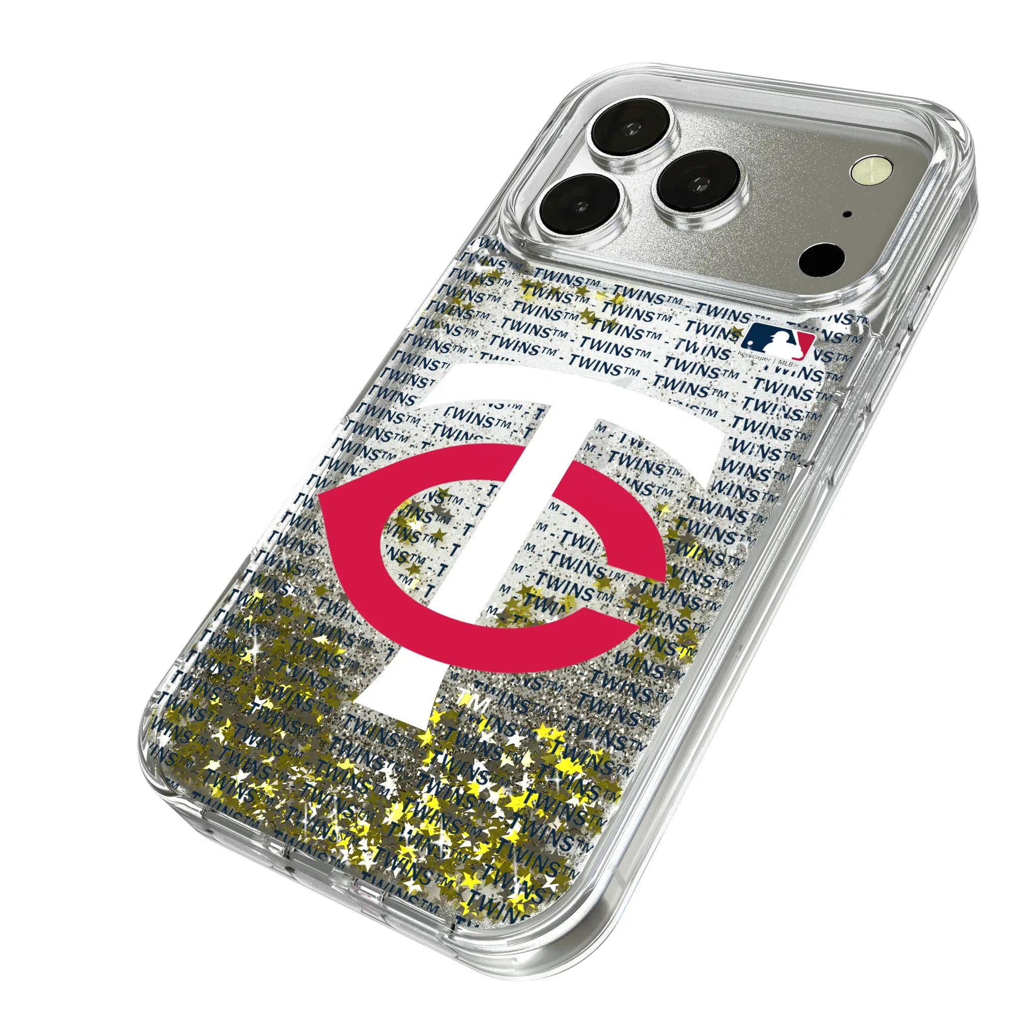 Minnesota Twins Text Backdrop Glitter Phone Case