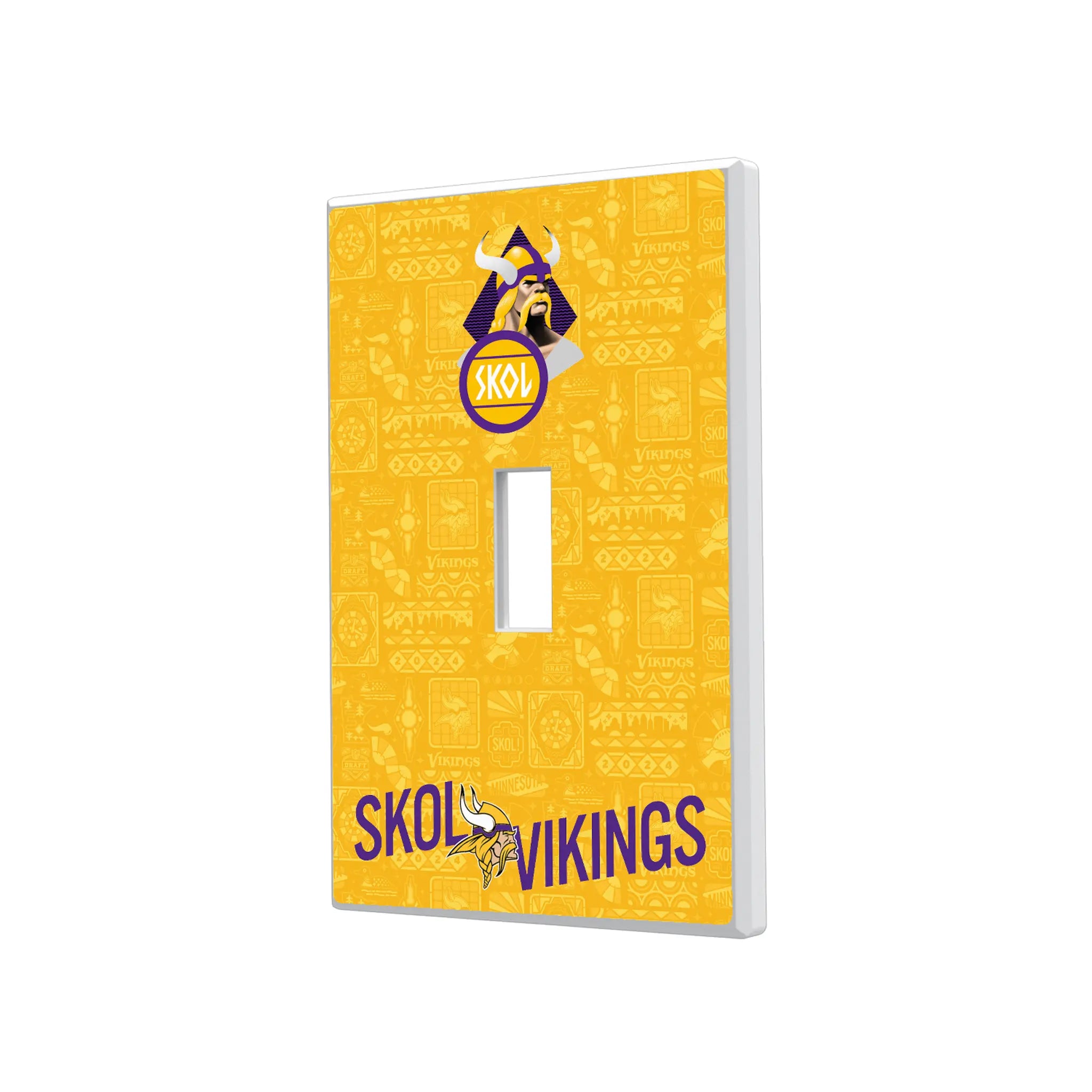 Minnesota Vikings 2024 Illustrated Limited Edition Hidden-Screw Light Switch Plate